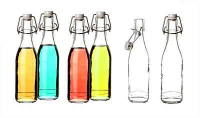 BigDean Einmachglas »Glasflasche mit Bügelverschluss 330ml Draht-Bügelflasche zum Einkochen«, Glas. Metall. Gummi. Kunststoff, (6-tlg)
