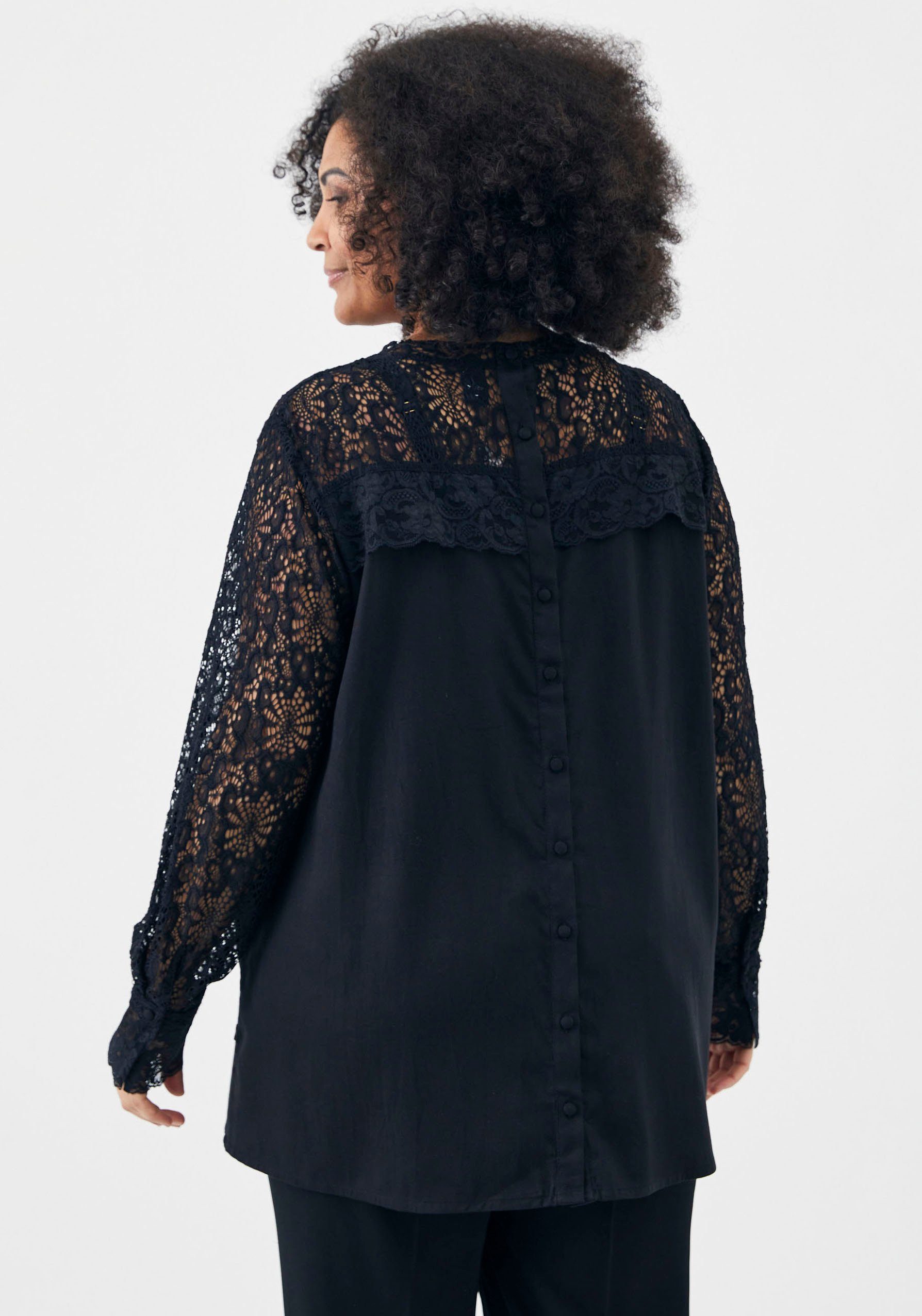 ADIA Spitzenbluse mit leichtem Spitzenkragen günstig online kaufen