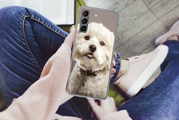 MuchoWow Handyhülle Malteser Hund Porträt, Phone Case, Handyhülle Samsung Galaxy S21 Plus, Silikon, Schutzhülle