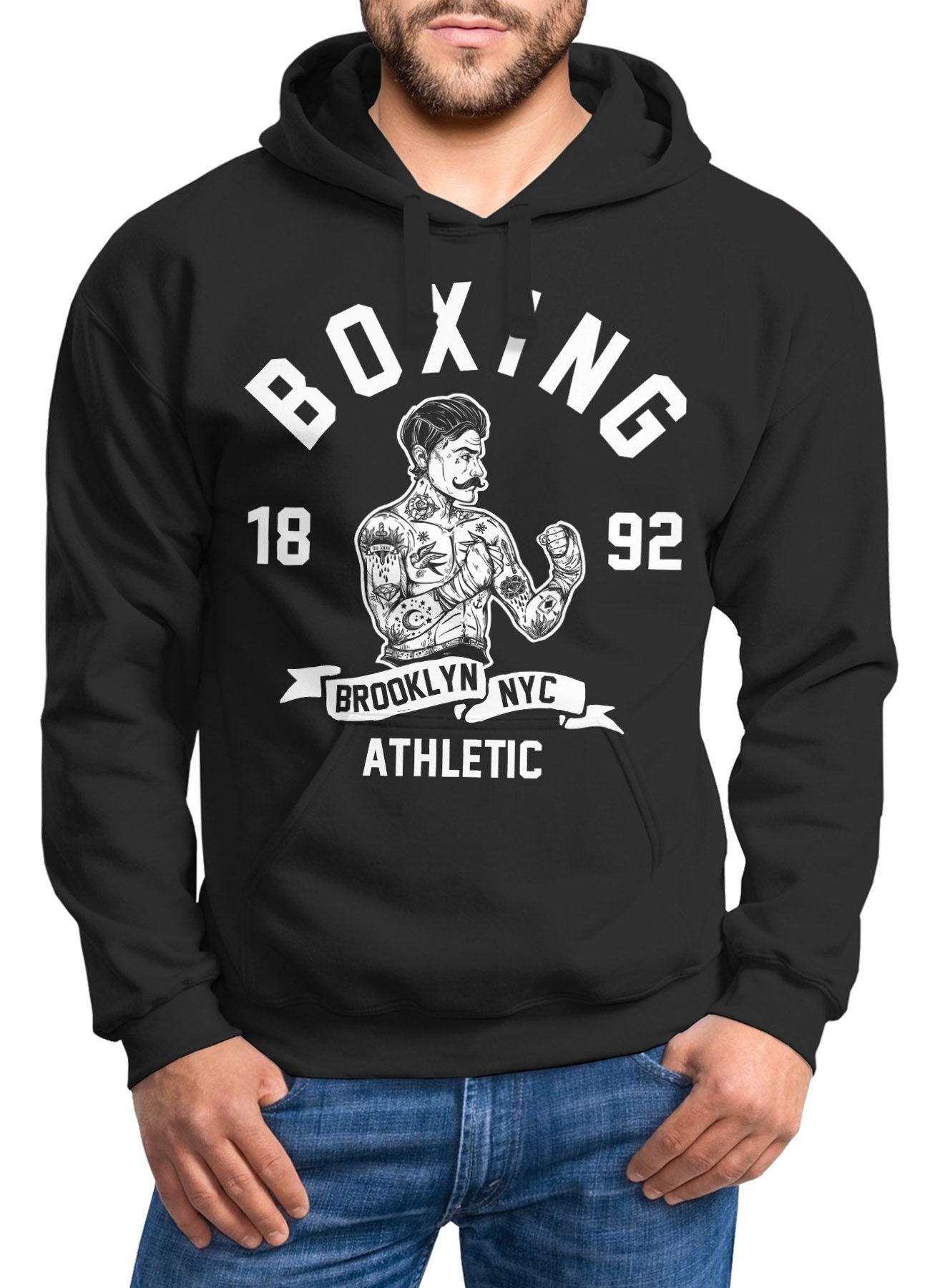 Hoodie Hoodie Herren Retro Vintage Boxer Boxen Kapuzen-Pullover Männer Neverless®
