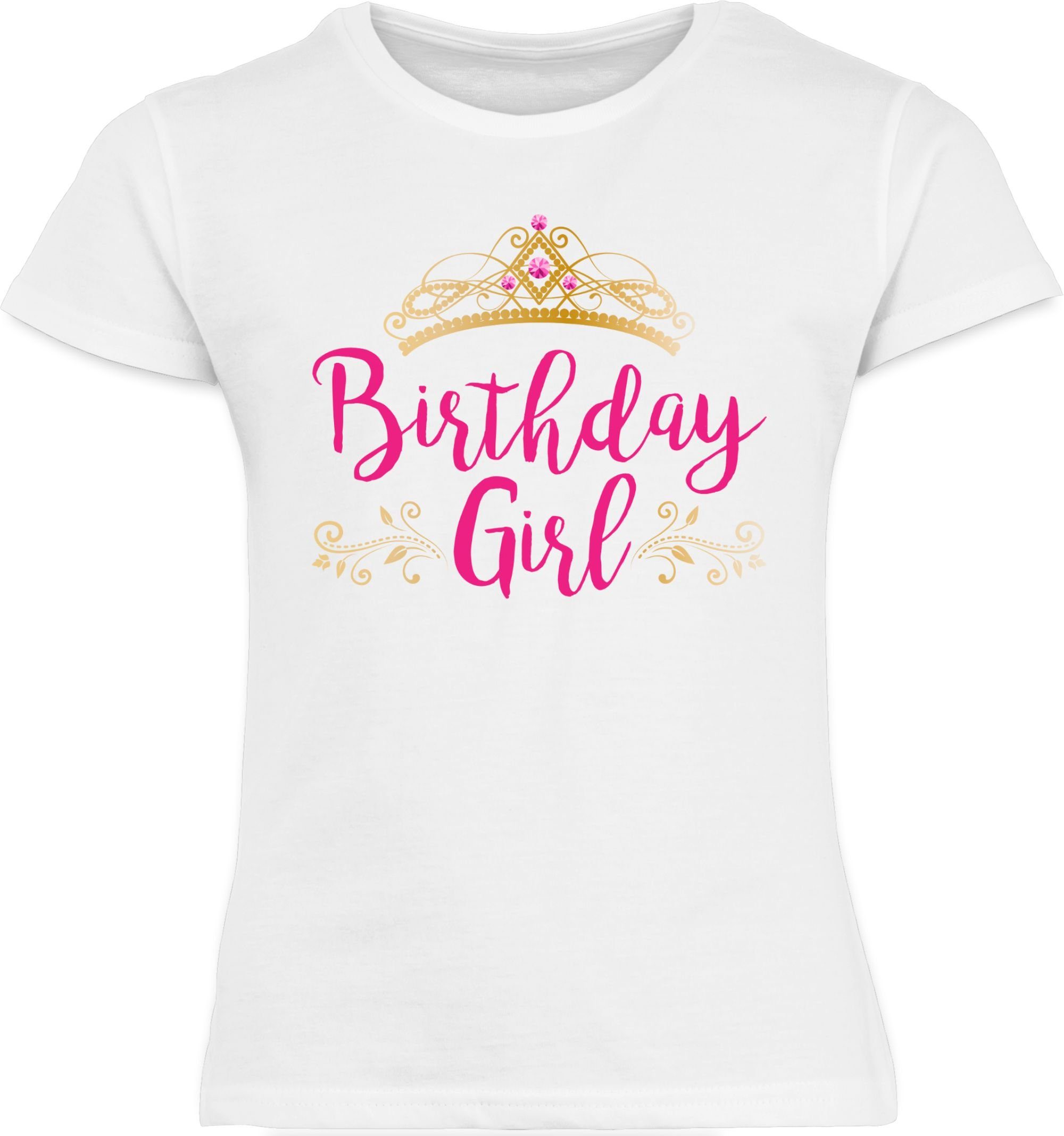 Geburtstag Girl Birthday Geschenk 1 Krone Kinder T-Shirt Weiß Shirtracer