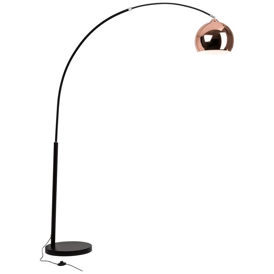 Brilliant Bogenlampe Nereide, ohne Leuchtmittel, 202 cm Höhe, Ã˜ 40 cm, E27,  schwenkbar, Metall, schwarz/kupfer