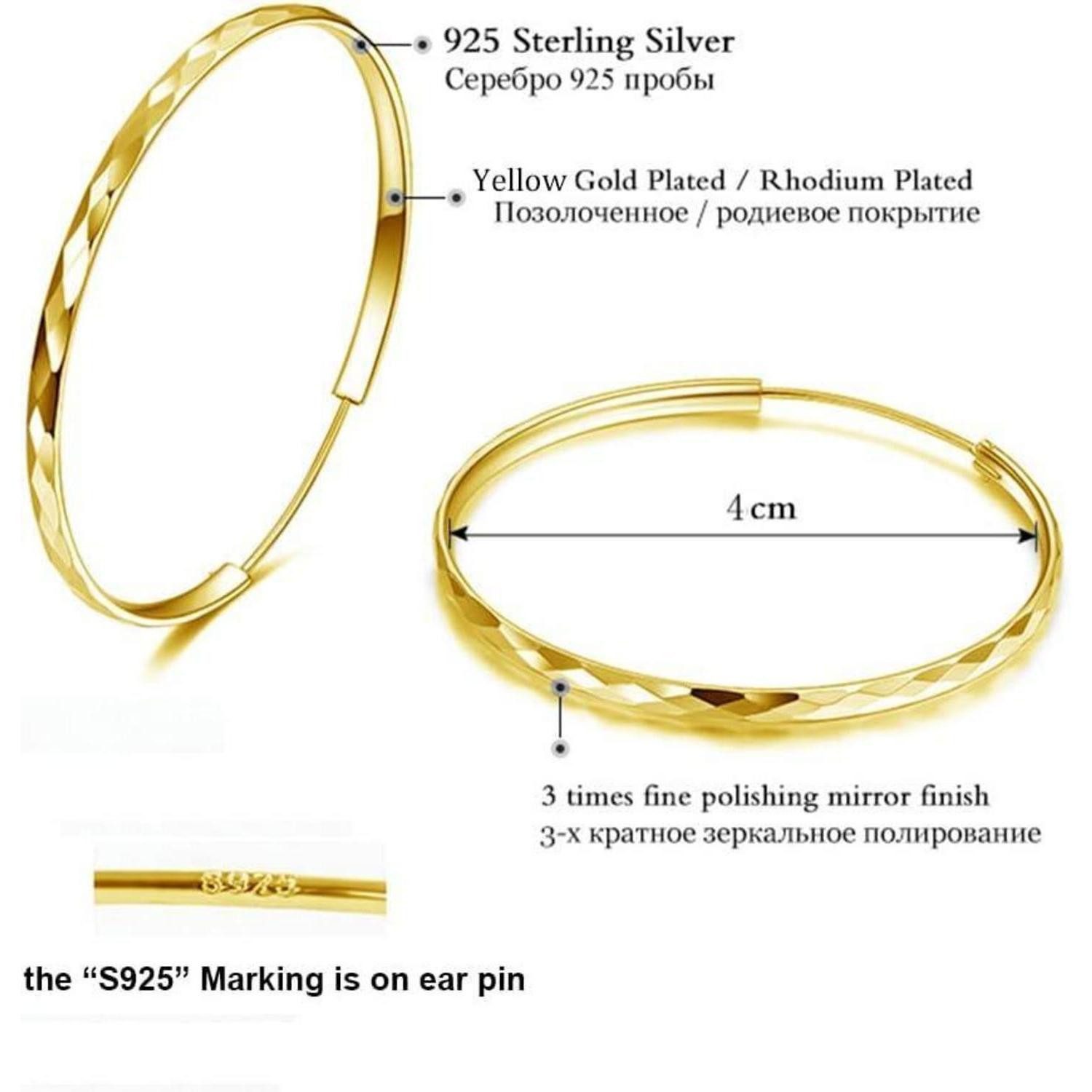 LuxusKollektion Ohrring und Ketten Set Creolen Silber 925 Groß Hoop Ring Hu günstig online kaufen