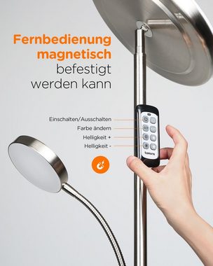 Tomons LED Stehlampe Stehleuchte Stufenlos Dimmbar, verstellbare Leselampe, LED fest integriert