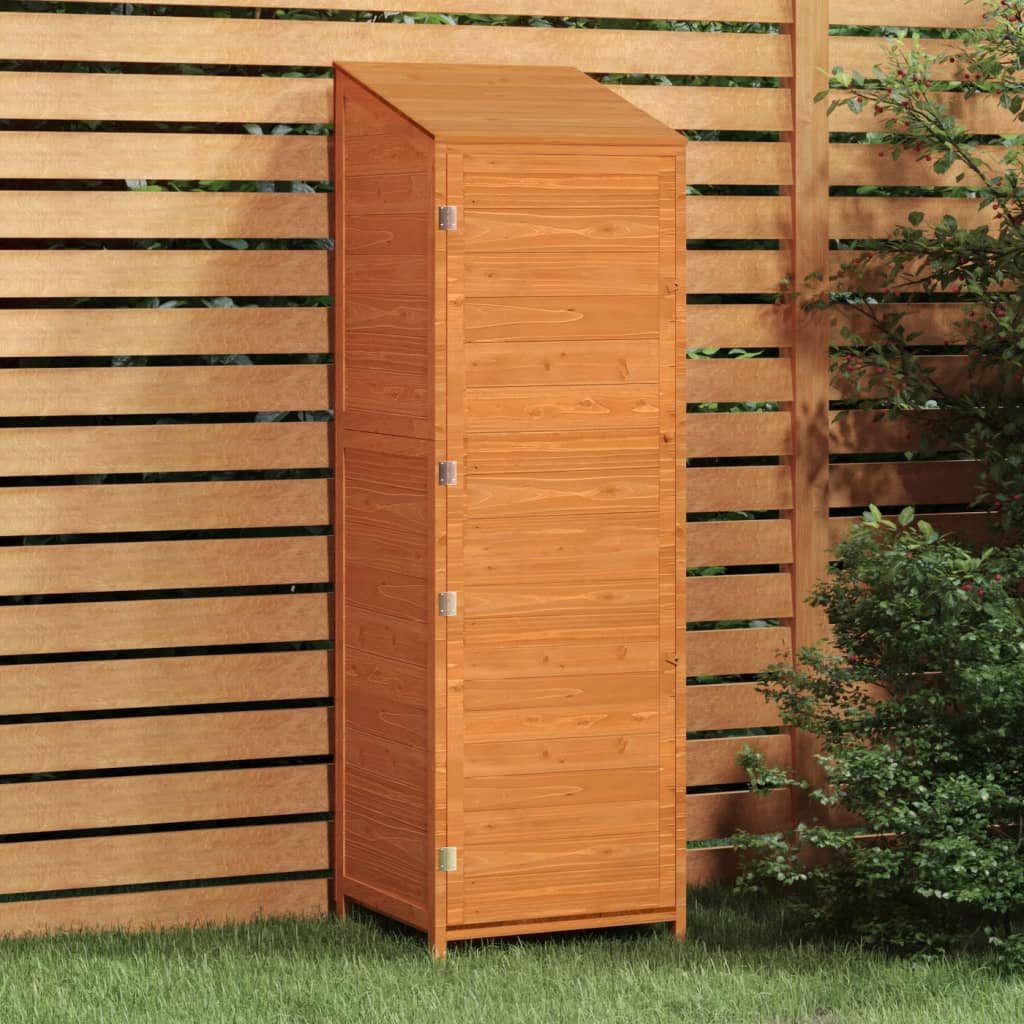 vidaXL Garten-Geräteschrank Braun - 55 x 52 x 1745 cm - schmal Gartenschrank Geräteschuppen Braun