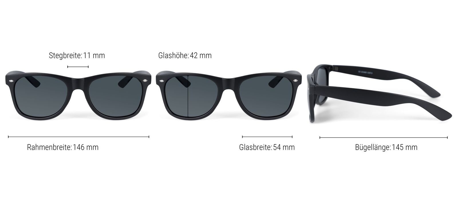 styleBREAKER Sonnenbrille (1-St) getönt Glas Schwarz Grau Polarisiert / Gestell