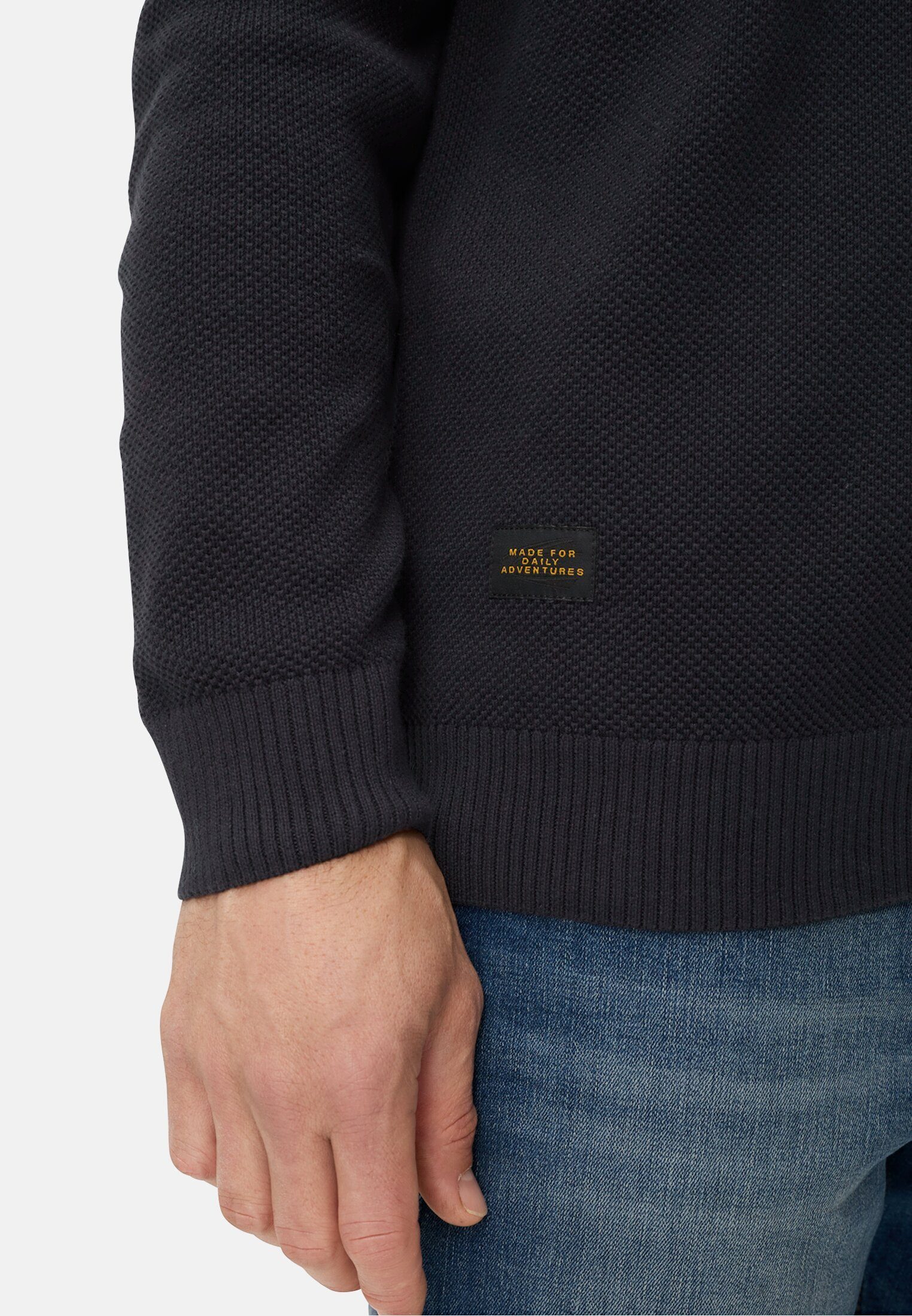 camel active Strickjacke mit Stehkragen Langarm Stehkragen