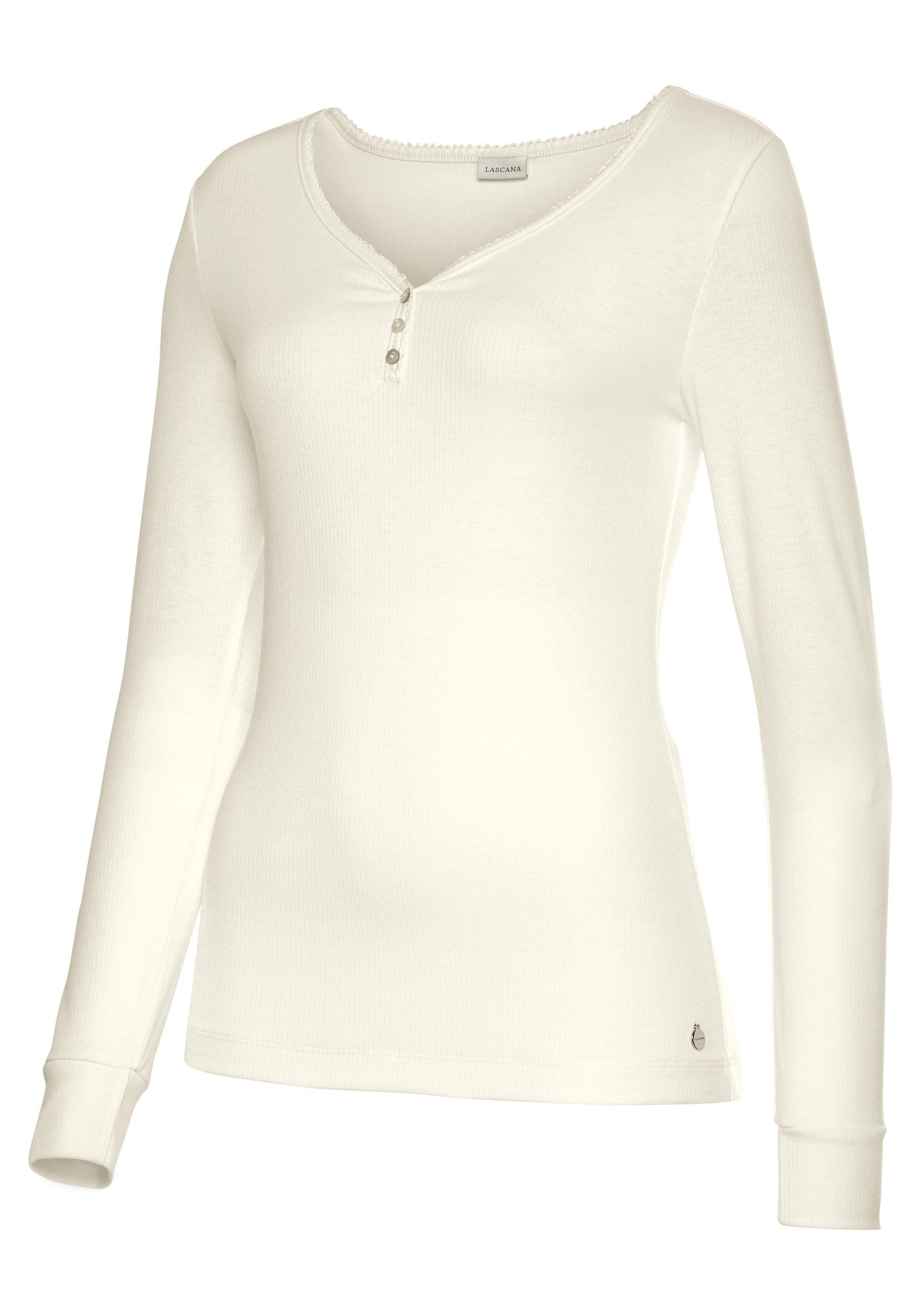 LASCANA Pyjamaoberteil (1-teilig) aus Rippstrick