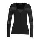 Melrose Strickjacke mit transparenten Streifen und Knopfleiste