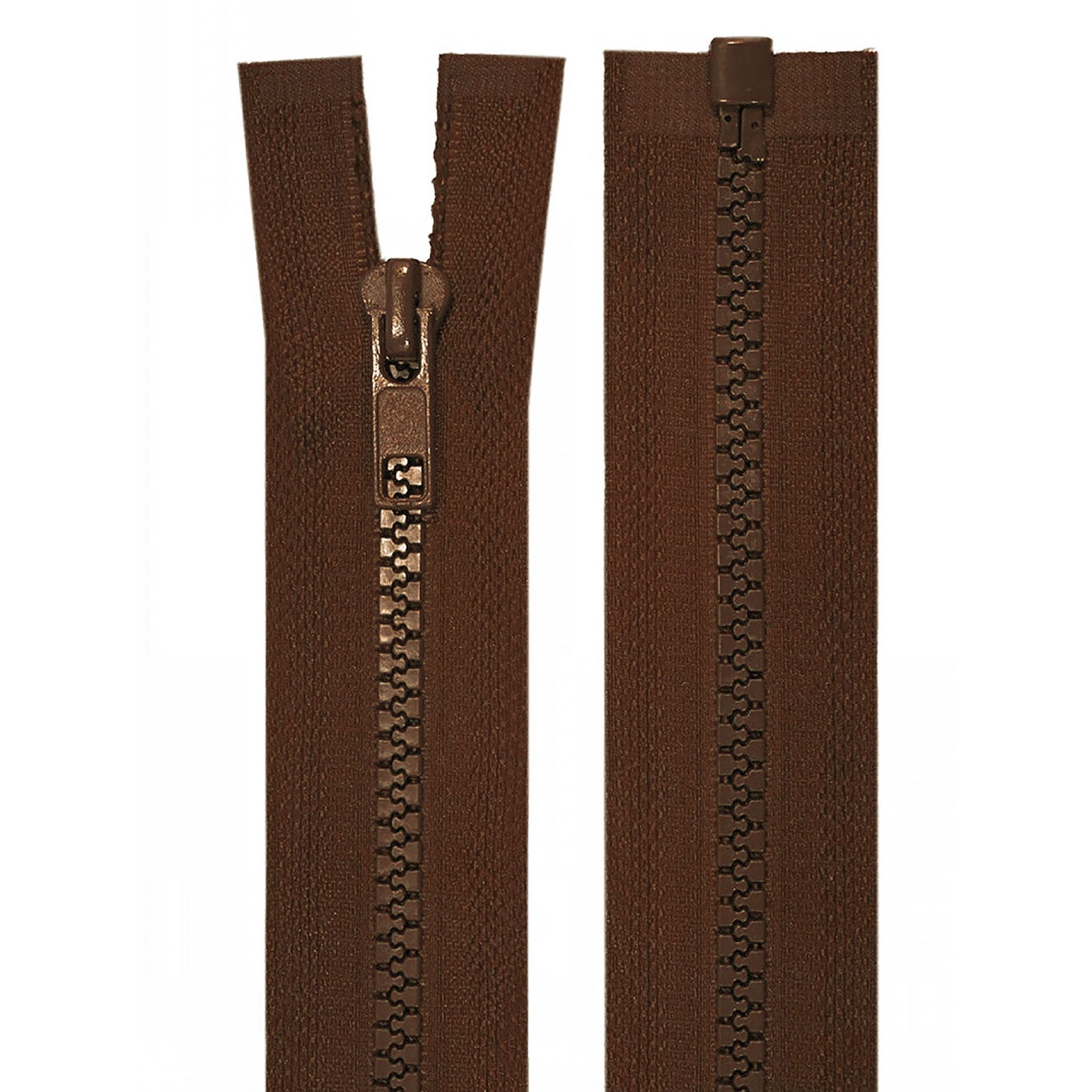 maDDma Reißverschluss 1 Reißverschluss Profil 5mm 70 cm teilbar, Autolock, Farbwahl, braun