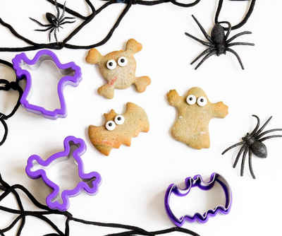 LEKKABOX Ausstechform Halloween Edelstahl Ausstecher, 3er Set - Ausstechformen für Kinder