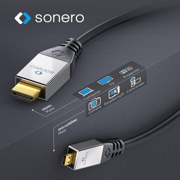 sonero sonero® Premium High Speed Micro HDMI Kabel mit Ethernet, 3,00m, Ultra HDMI-Kabel