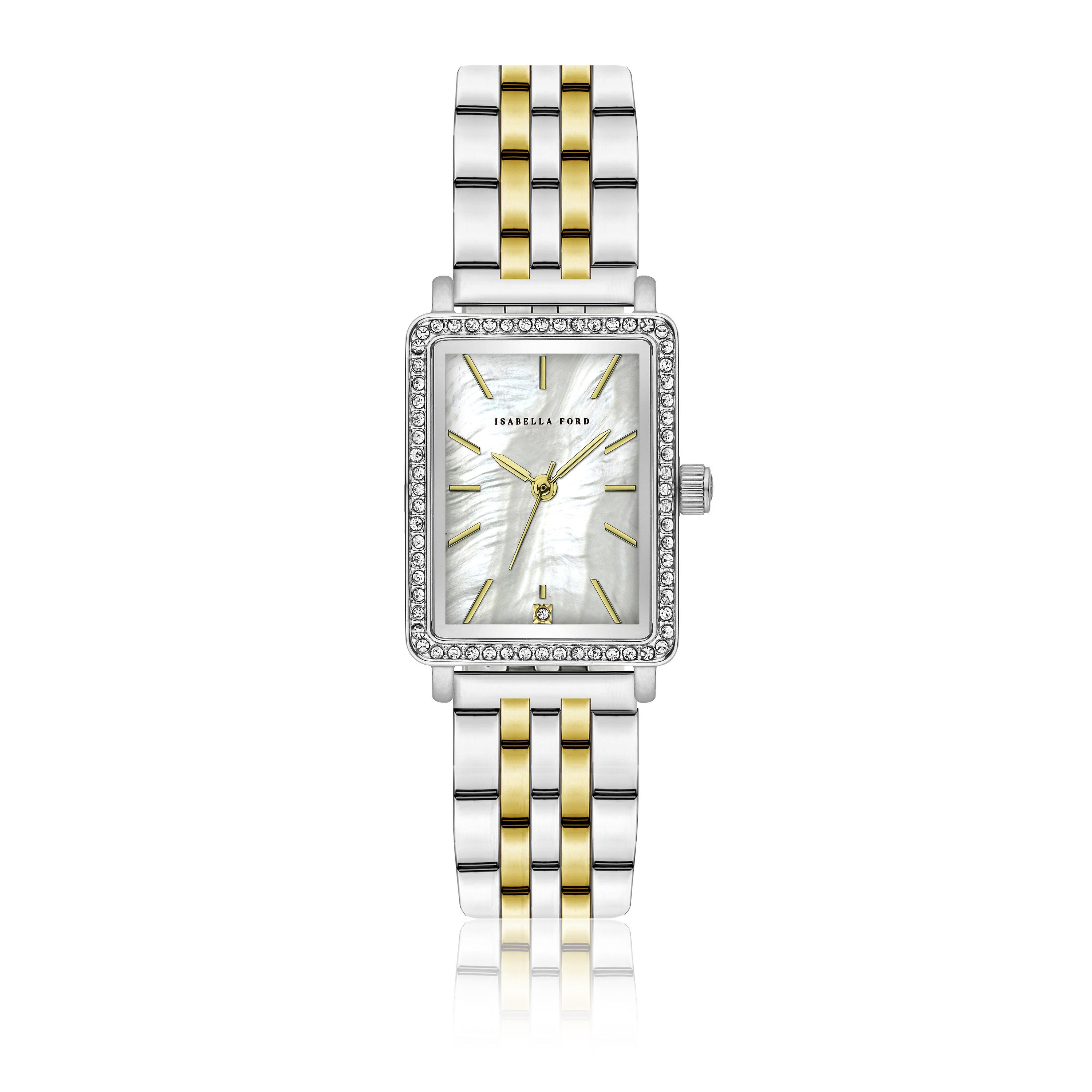 ISABELLA FORD Quarzuhr FH1-B294S Agathe Gold&Silver Link