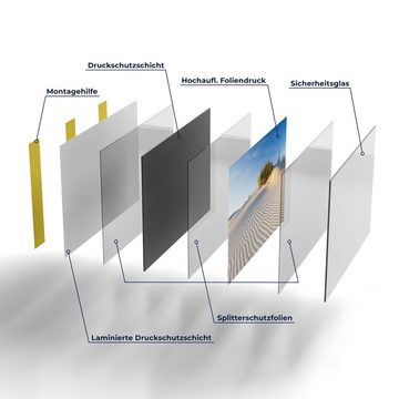DEQORI Küchenrückwand 'Sanddüne Ostseeküste', Glas Spritzschutz Badrückwand Herdblende