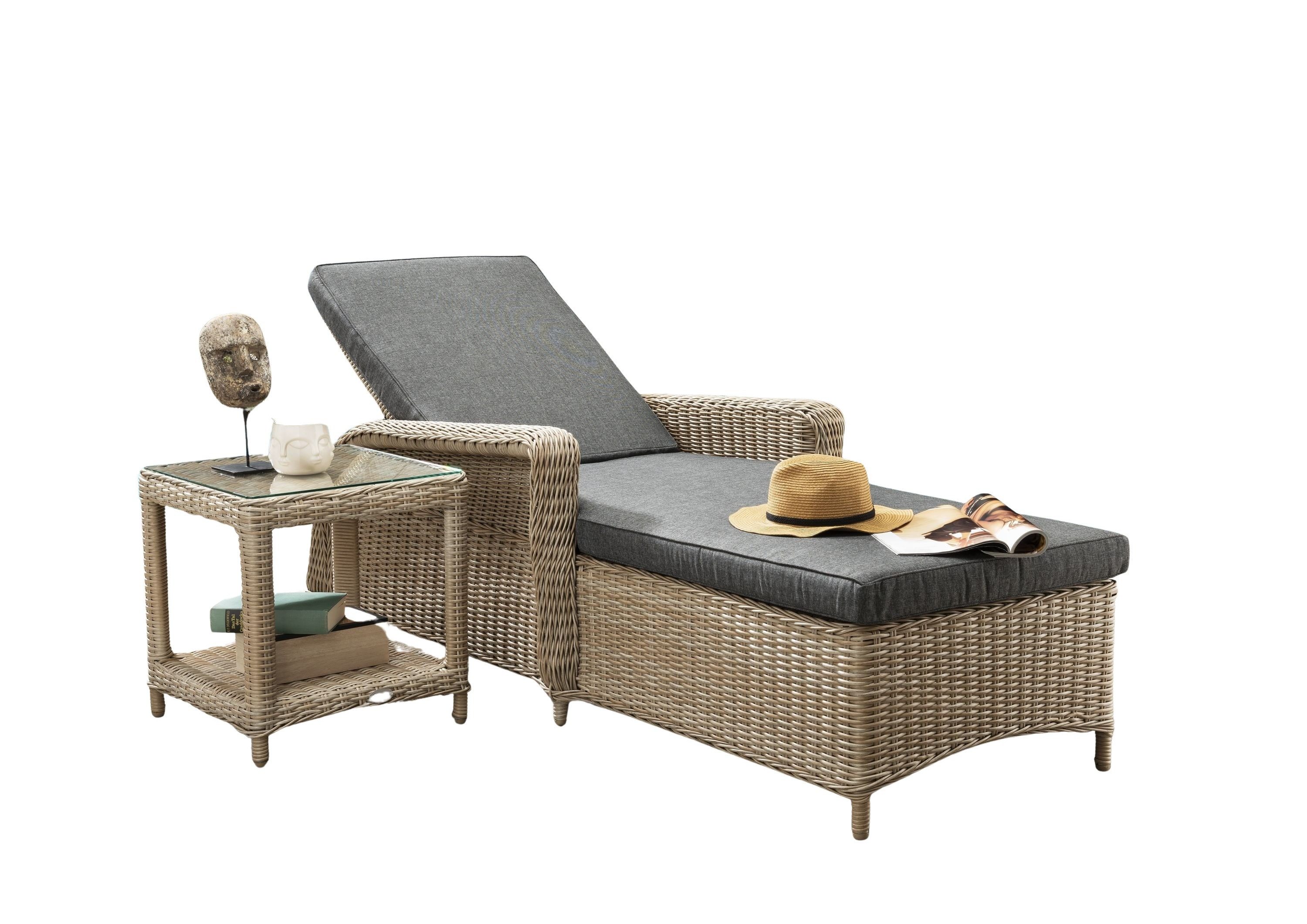 Destiny Gartenliege CASA, inkl. Beistelltisch MERANO 46x46x50 cm