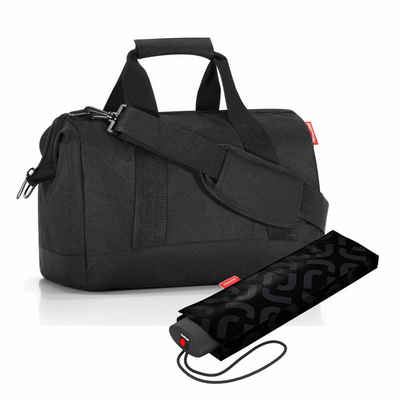 REISENTHEL® Schultertasche »allrounder M Set Black« (Set, 2-tlg), mit umbrella pocket mini