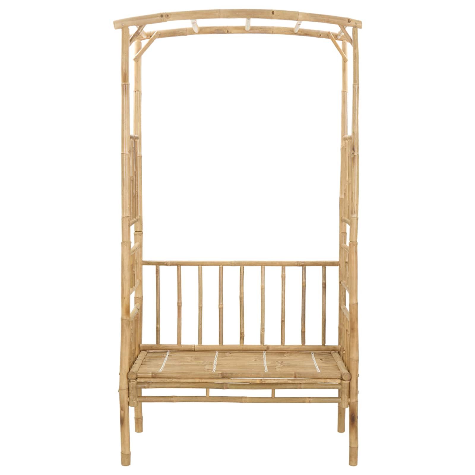 vidaXL Pergola Gartenbogen mit Bank Natur 115 x 50 x 205 cm Bambus, (1-tlg)