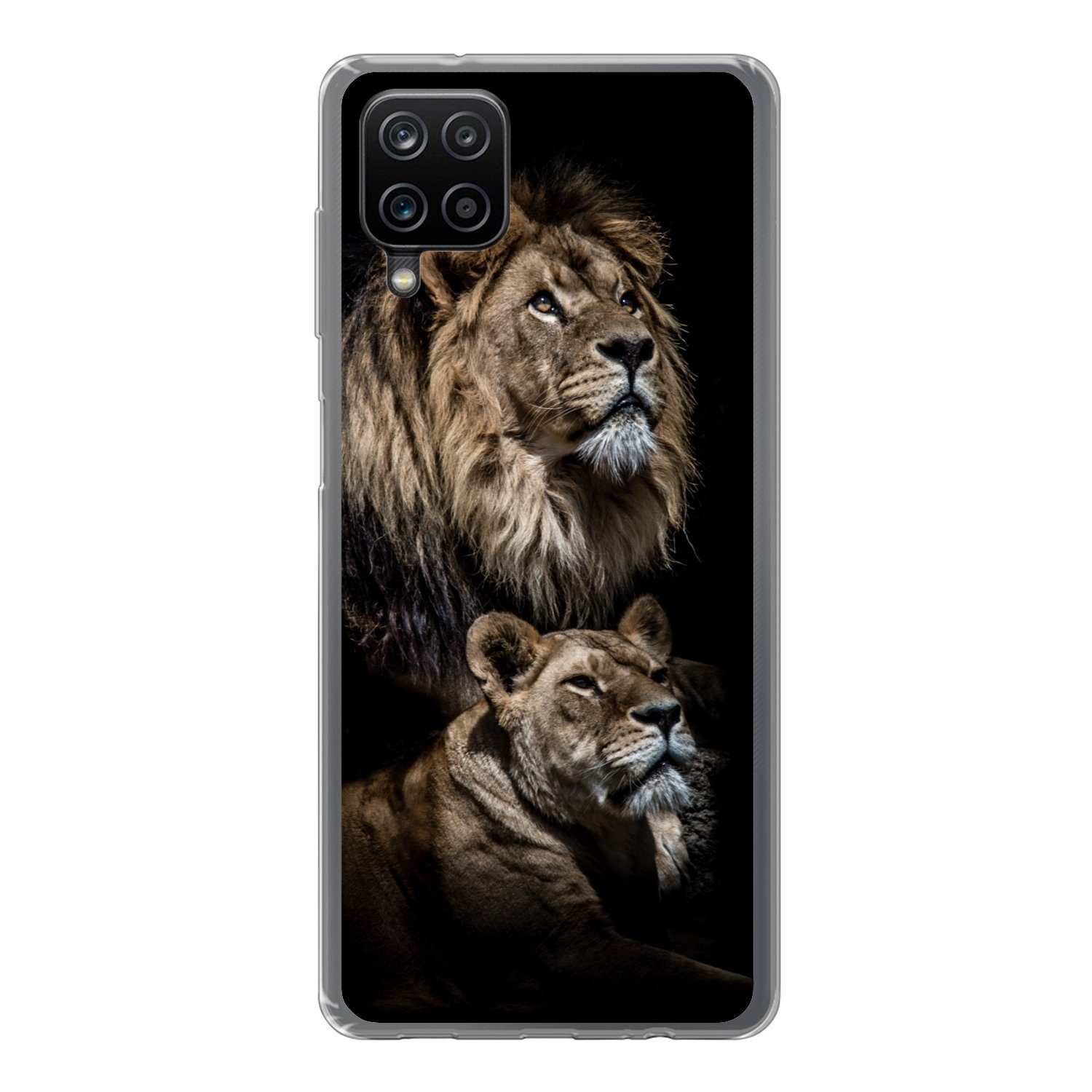 MuchoWow Handyhülle für Samsung Galaxy A12 Löwe - Löwin - Porträt, Smartphone-Bumper, Print, Handy Schutzhülle Dünn
