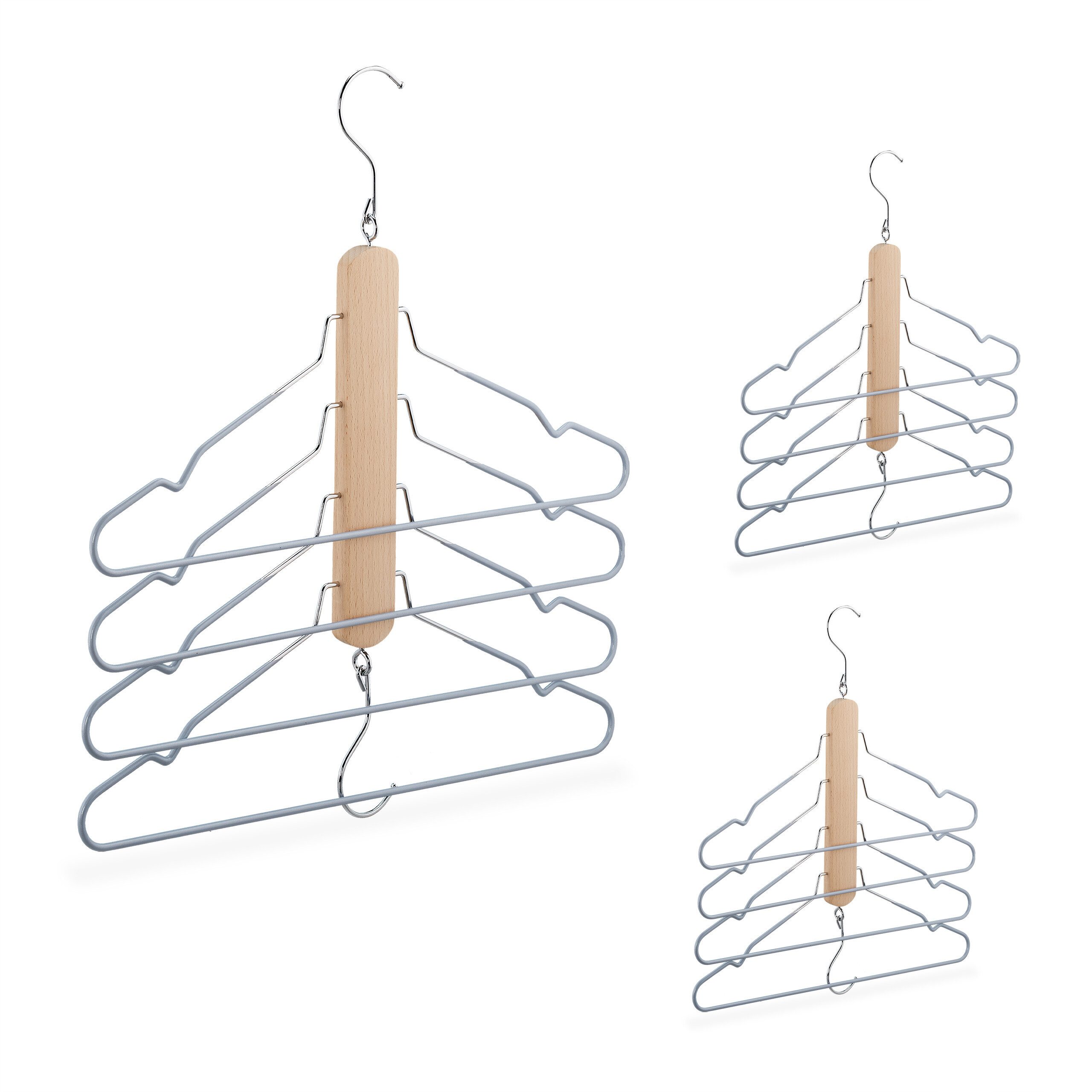 relaxdays Mehrfach-Kleiderbügel 3er Set, (3er Set) günstig online kaufen