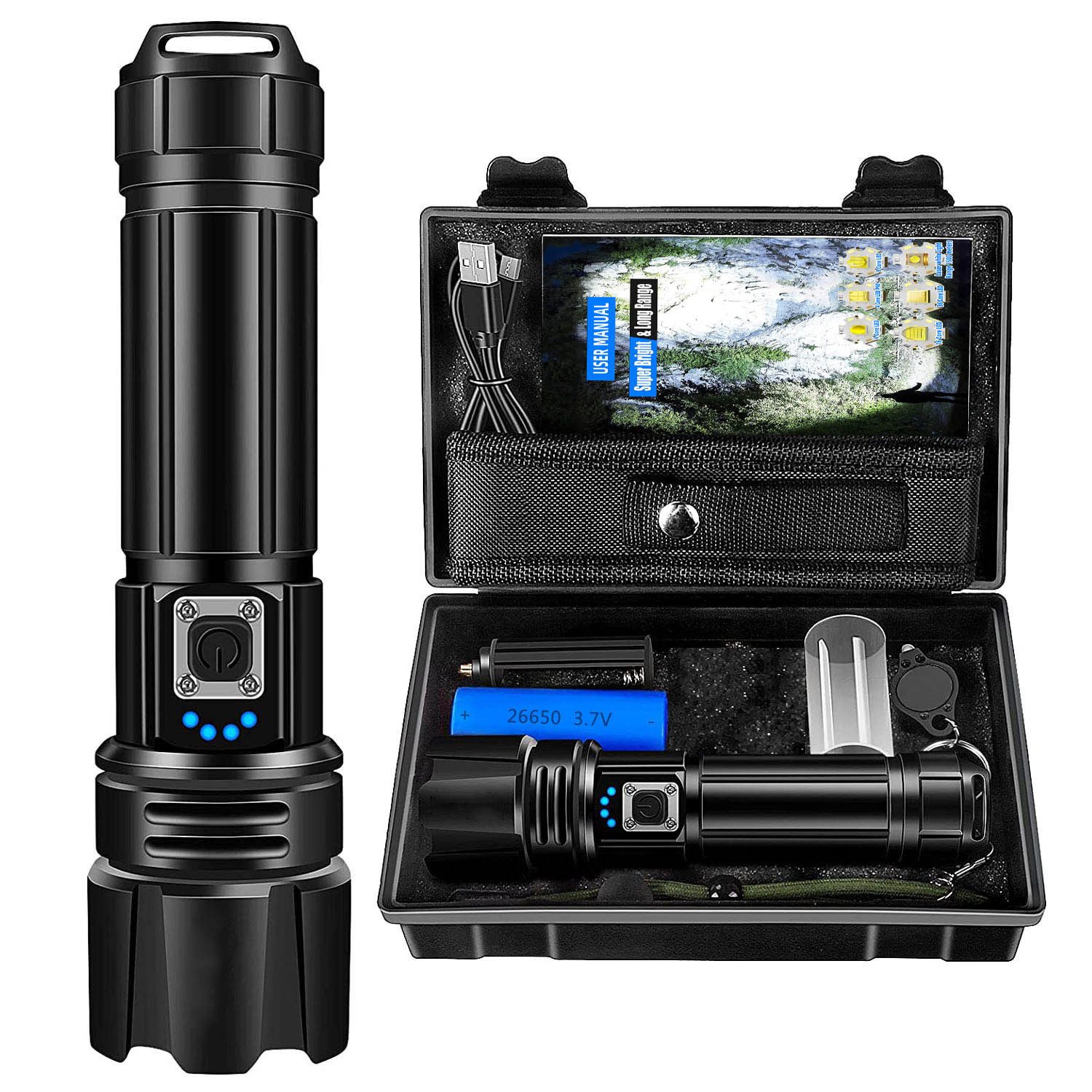 TUWENA Taschenlampe USB Aufladbar Taktische Taschenlampen, IP67 Wasserdicht günstig online kaufen