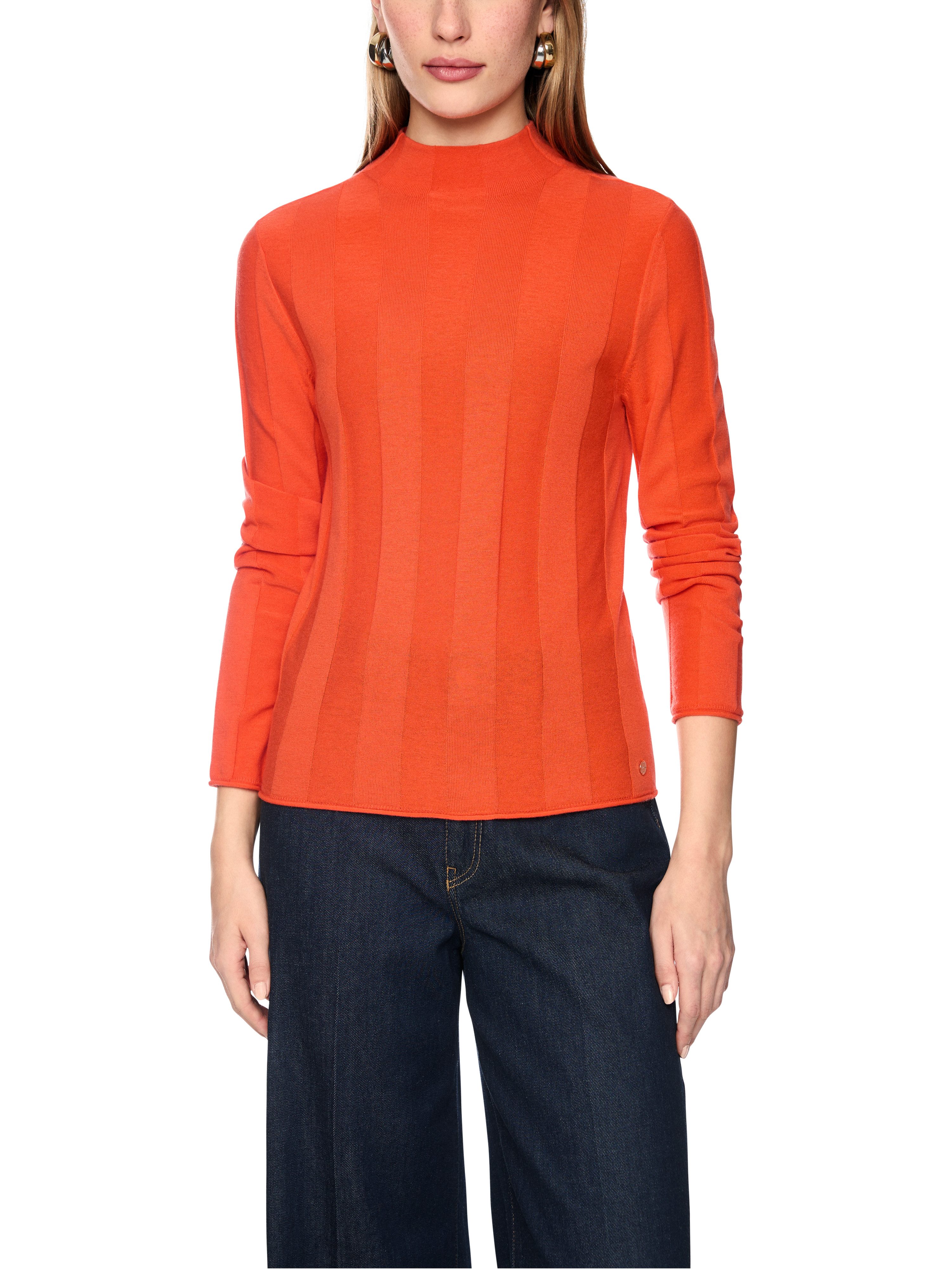 Marc Cain Stehkragenpullover Equestrian Grace Premium Damenmode schmal mit Stehkragen, mit Schurwolle und Kaschmir