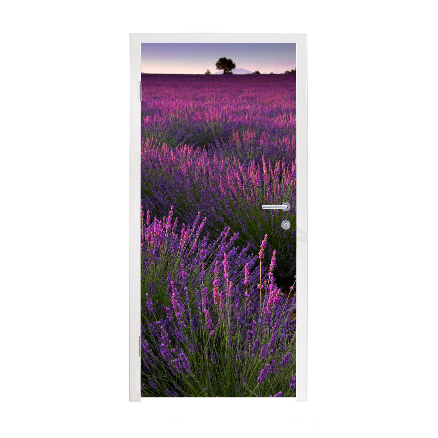 MuchoWow Türtapete Die Lavendelregion im französischen Mutterland, Matt, bedruckt, (1 St), Fototapete für Tür, Türaufkleber, 75x205 cm | Türtapeten