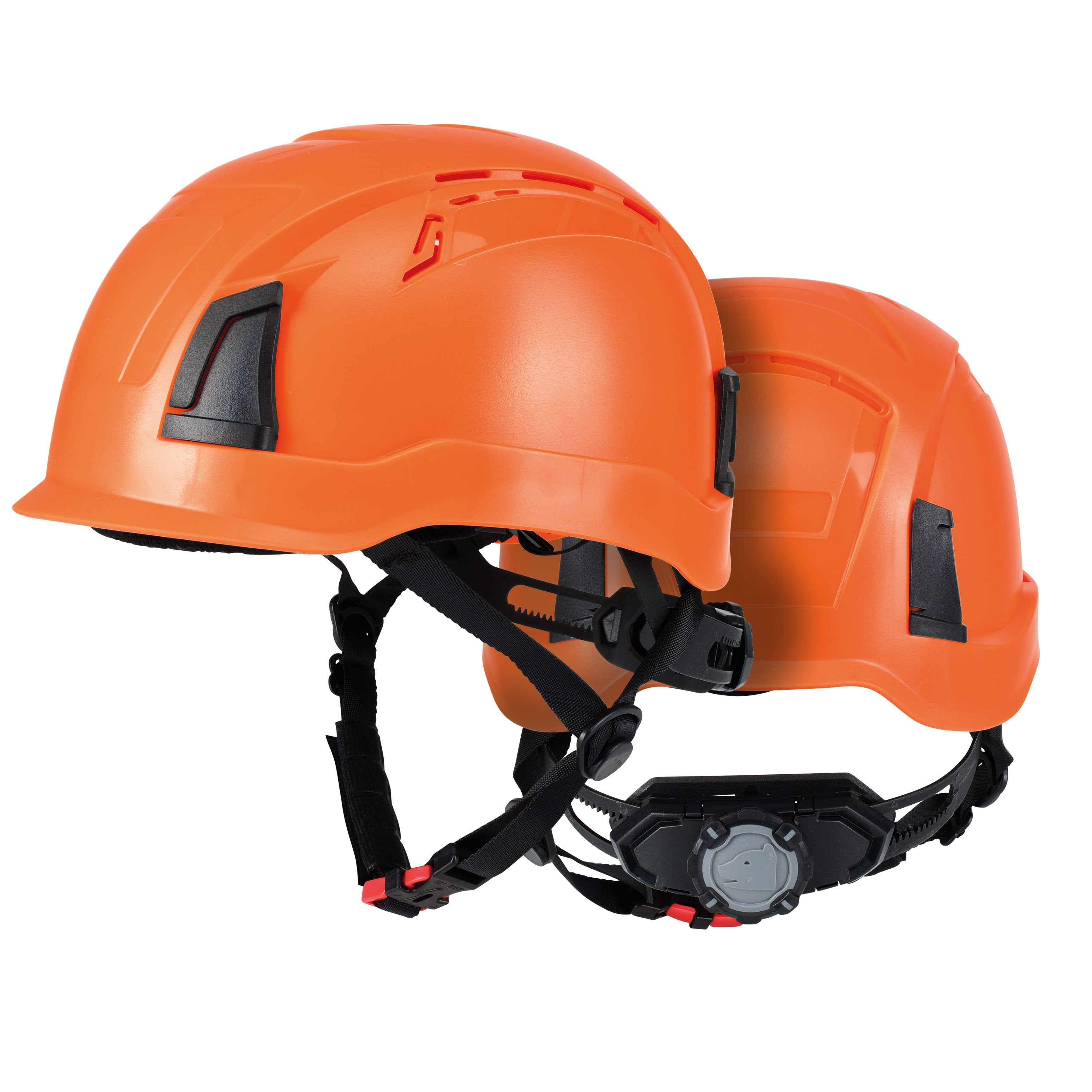 PRO FIT by Fitzner Sicherheitshelm Pro Cap D!-Rock moderner leichter Arbeitsschutzhelm (1, Stück), leicht, hoher Tragekomfort, Kinnriemen, modernes Ratschensystem Orange