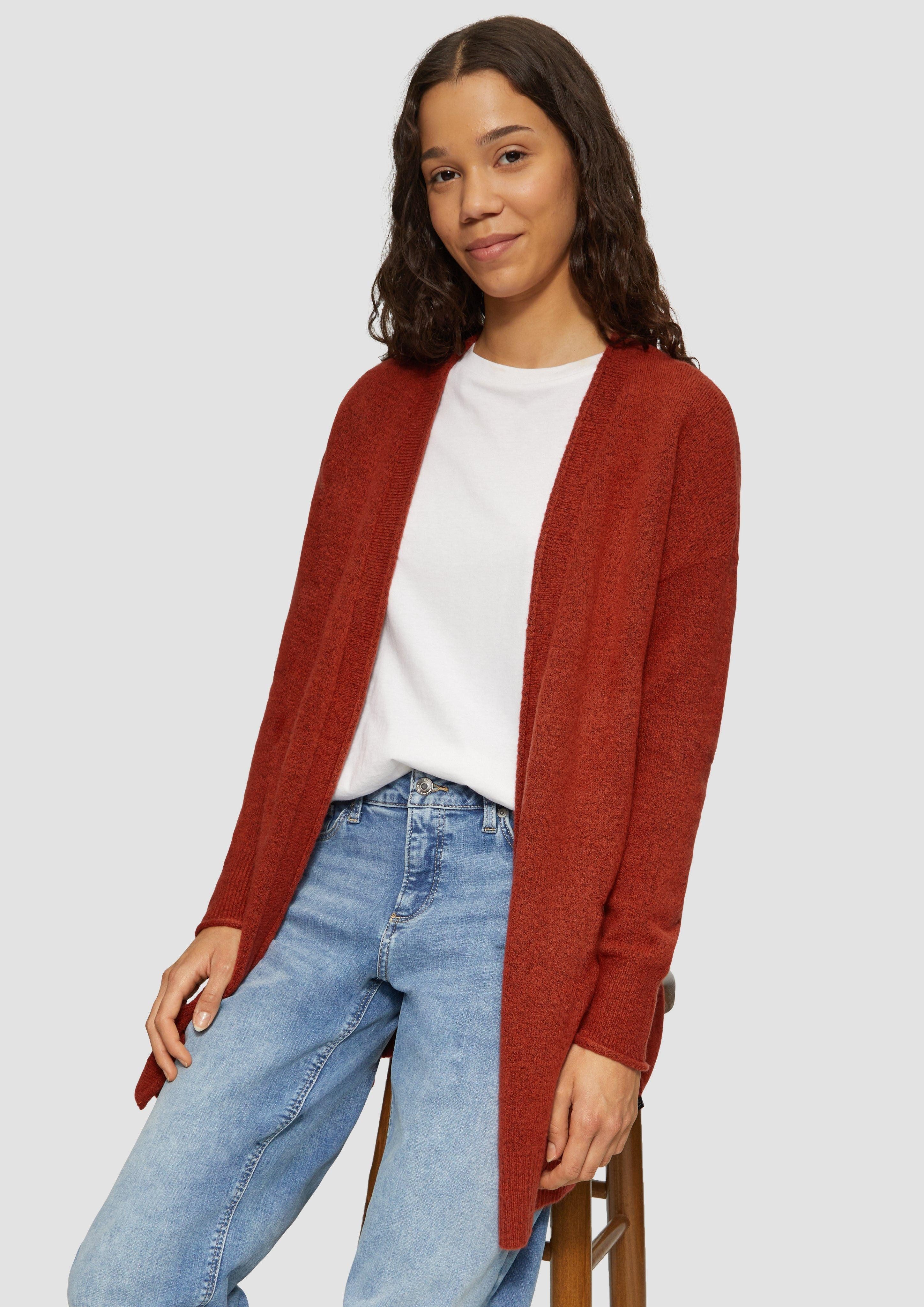 QS Funktionsjacke Weiche Strickjacke mit Rollkante günstig online kaufen