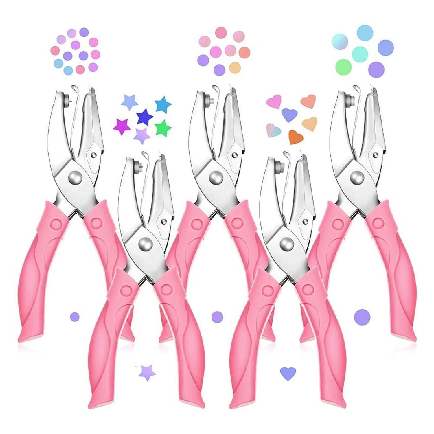 LuxusKollektion Locher Lochzange Papier 5 Muster Pink Metall 36mm