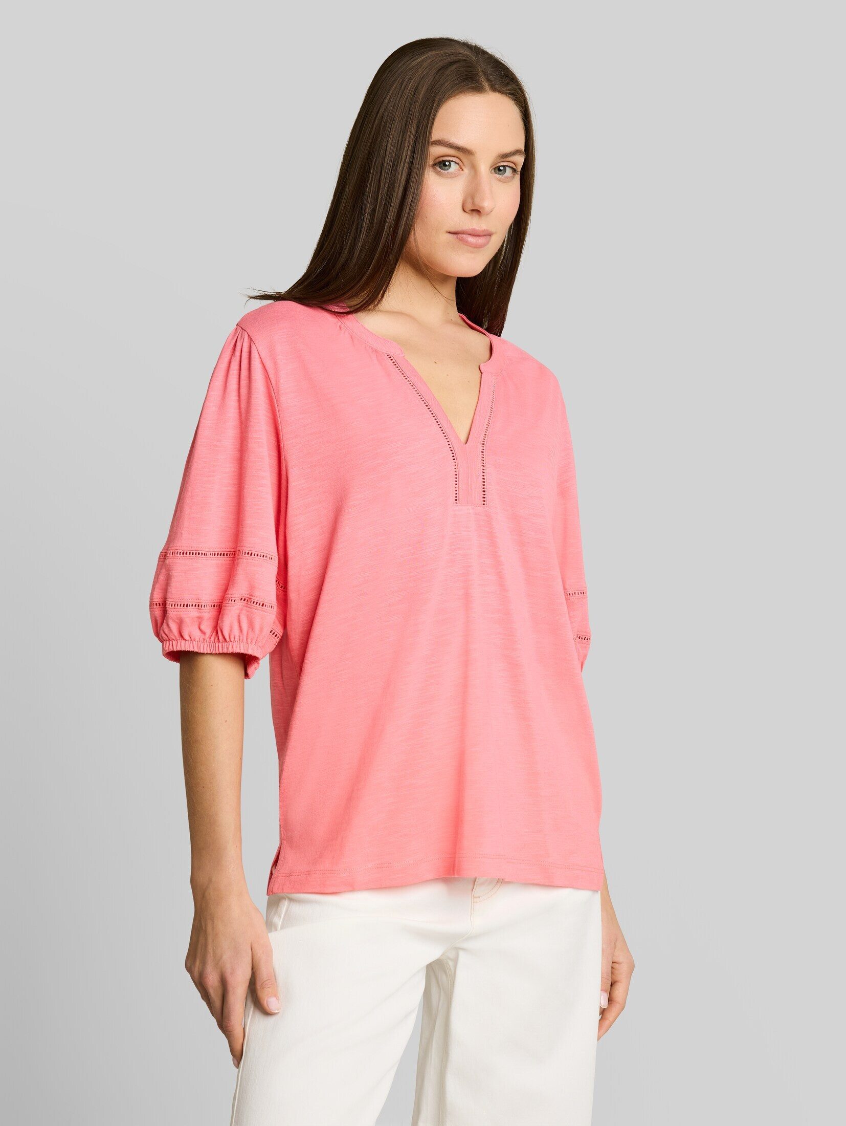 TOM TAILOR T-Shirt T-Shirt (im Einserpack) Blusenshirt mit Spitzendetails