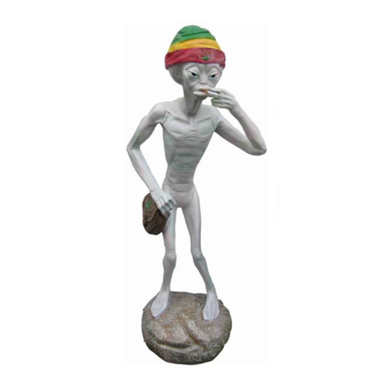 JVmoebel Dekofigur alien Kiffer Lustig Deko Figur Statue Skulptur 132 cm Figuren