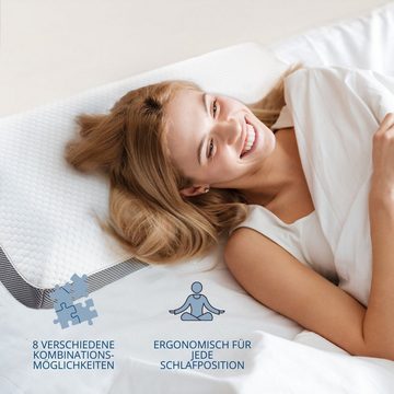 Kopfkissen, »eazzzy 3in1-Kissen, Doppelset«, Genius, Füllung: Polyester, Polyethylen, (2-tlg), ergonomisches Kissen für jede Schlafposition