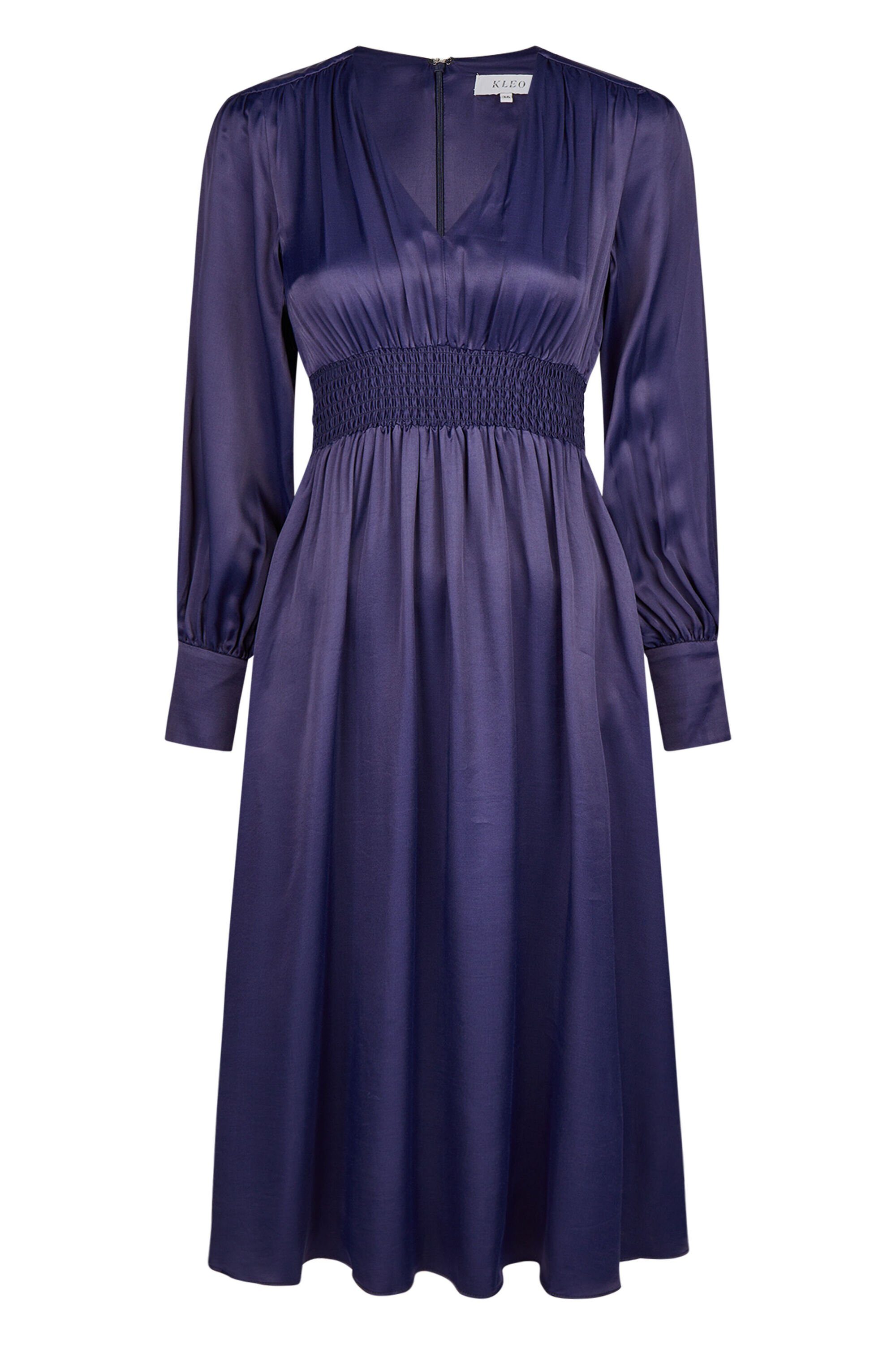 gesmokter Abendkleid mit Taille Blue Kleo Estate