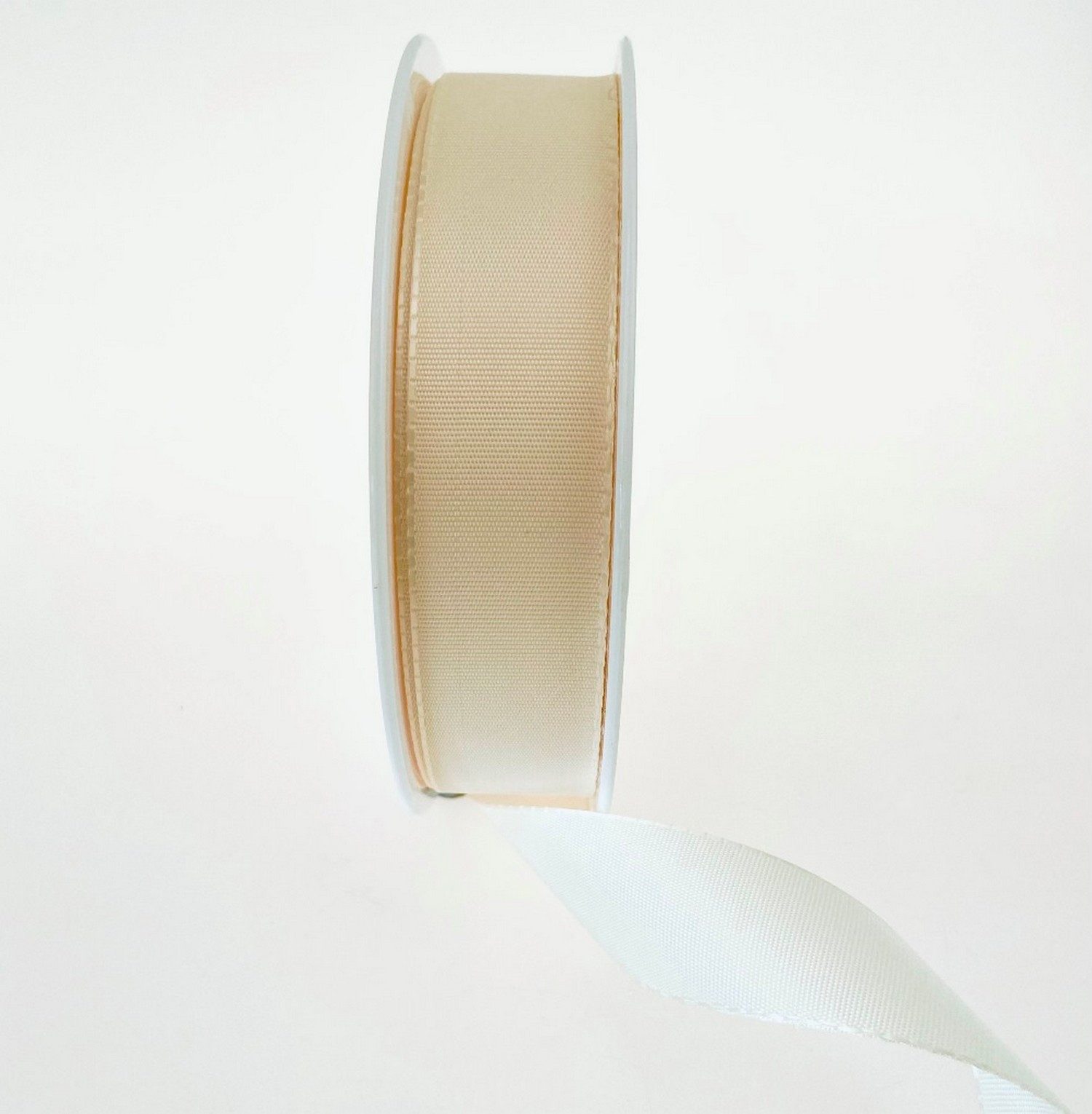 Deko AS Dekoobjekt Taftband ohne Drahtkante – 25mm – 50m- col. 158 Creme - 3596-25-50-15