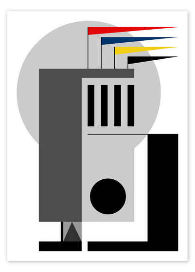 Posterlounge Poster THE USUAL DESIGNERS, Bauhaus Träumerei, Wohnzimmer Modern Grafikdesign
