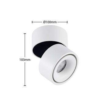 Arcchio LED Einbaustrahler Rotari, dimmbar, LED-Leuchtmittel fest verbaut, warmweiß, Modern, Aluminium, weiß, 1 flammig, inkl. Leuchtmittel, Deckenleuchte