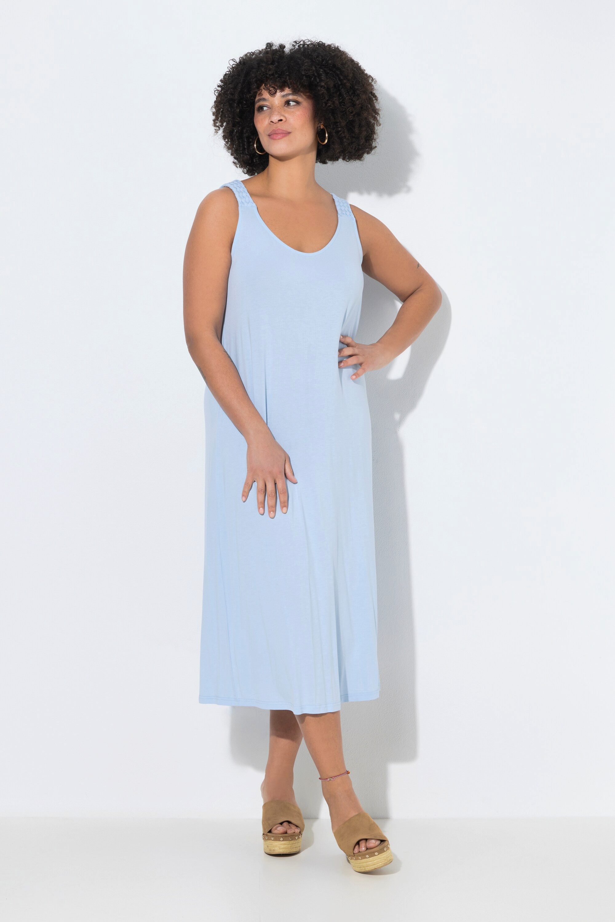 Angel of Style Jerseykleid Kleid A-Linie geflochtene Träger