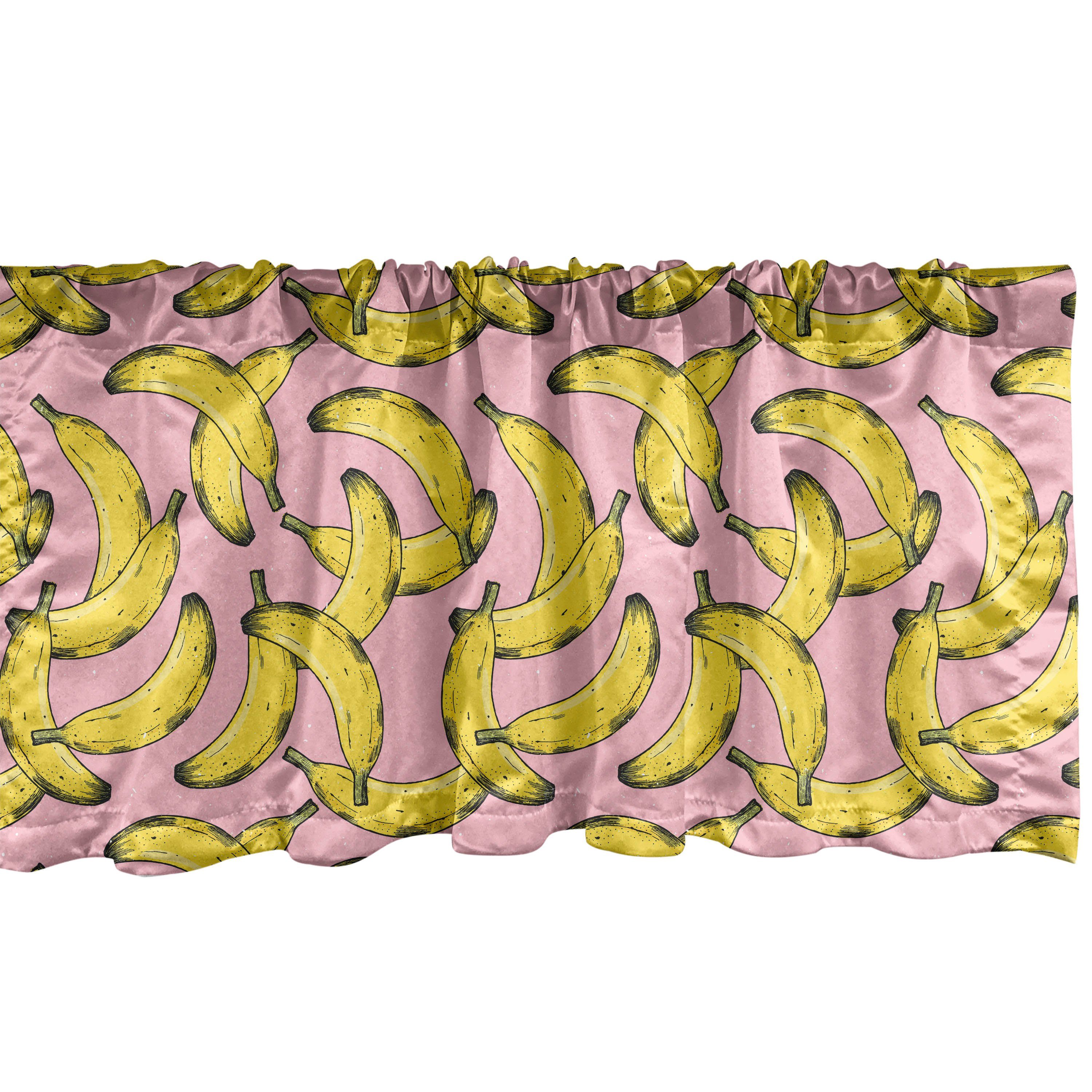 Scheibengardine Vorhang Volant für Küche Schlafzimmer Dekor mit Stangentasche, Abakuhaus, Microfaser, Banane Fruit Fun Pop-Muster