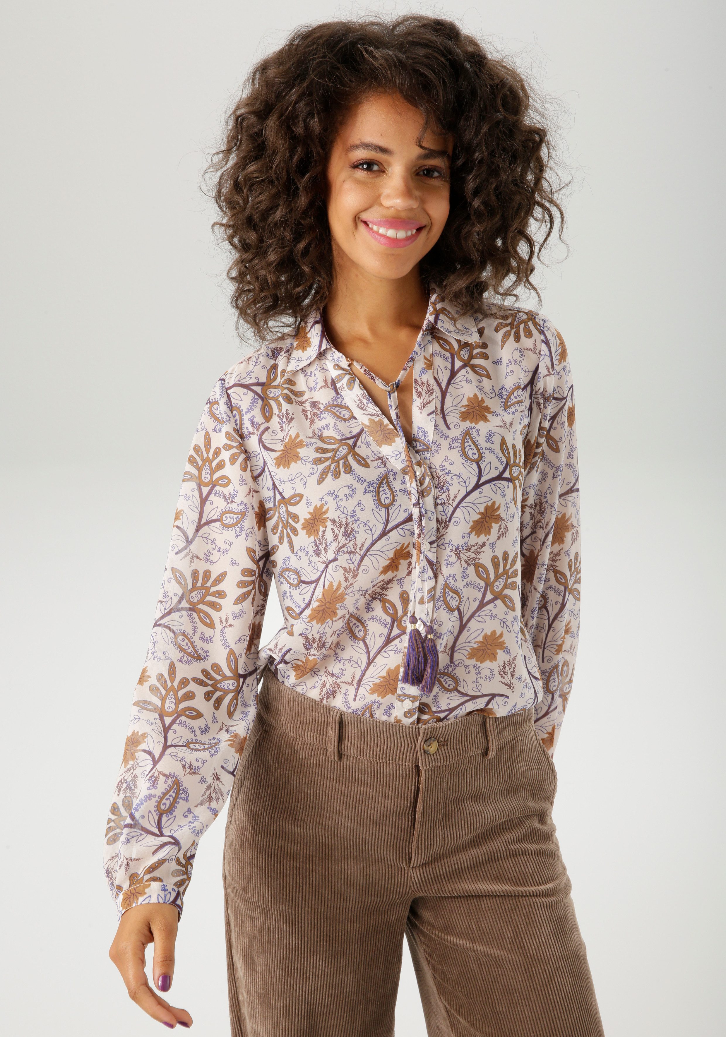 Aniston CASUAL Hemdbluse mit fantasievollem Blumendruck- jedes Teil ein Uni günstig online kaufen