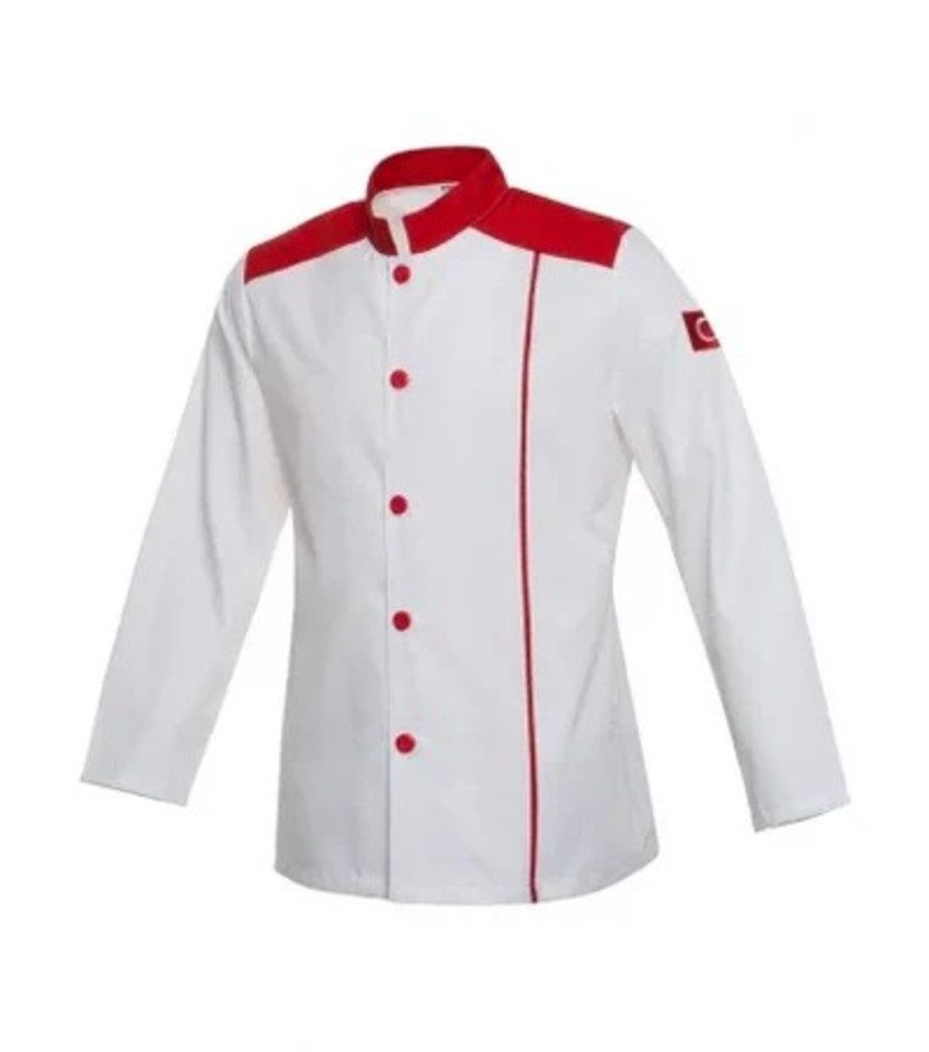 Kochjacke Herrenkochjacke mit Kragenstick & Stick – ISMONT ISM 0030