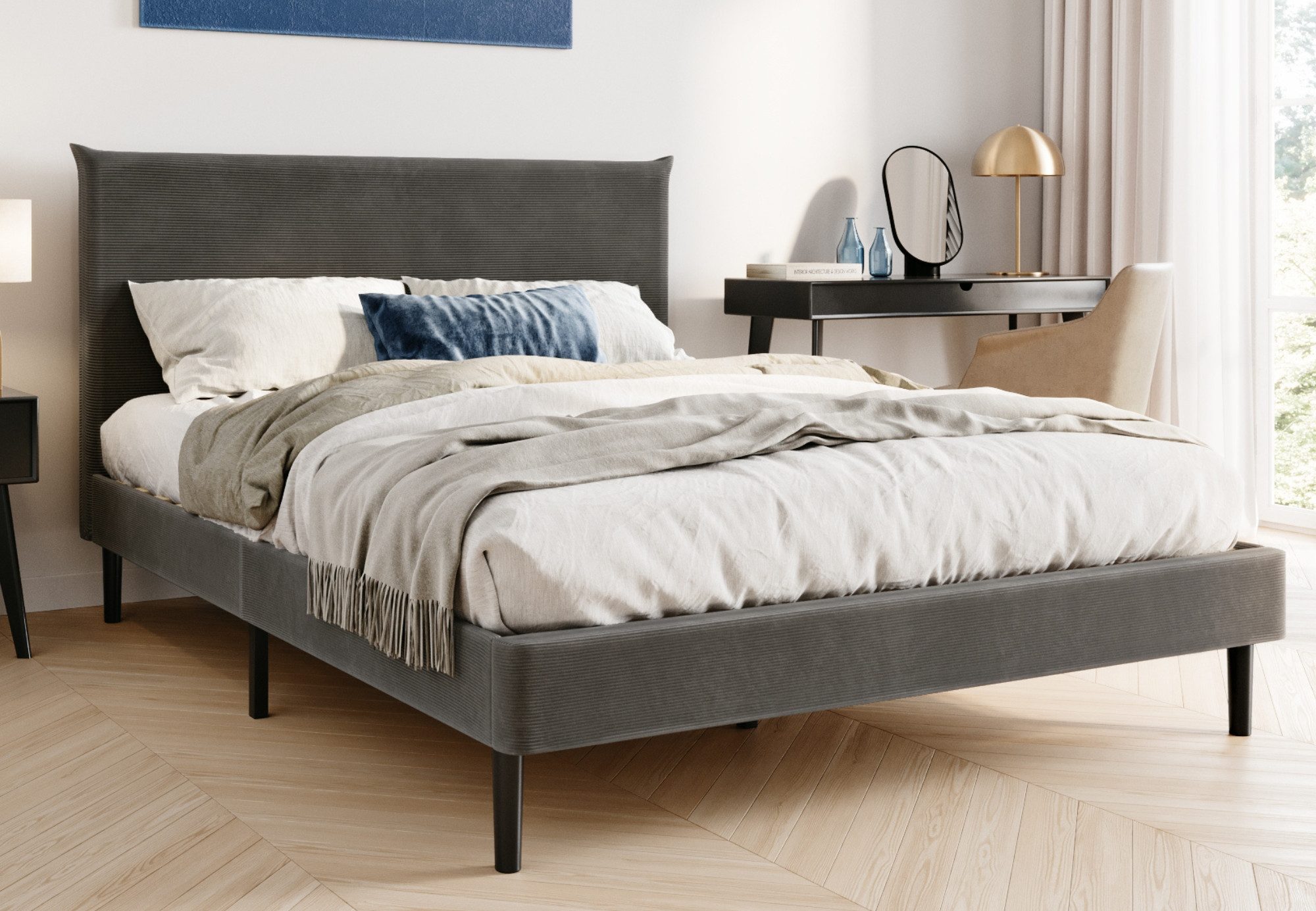 Home Collective Polsterbett 140x200 und 160x200 cm mit Lattenrost und weich günstig online kaufen