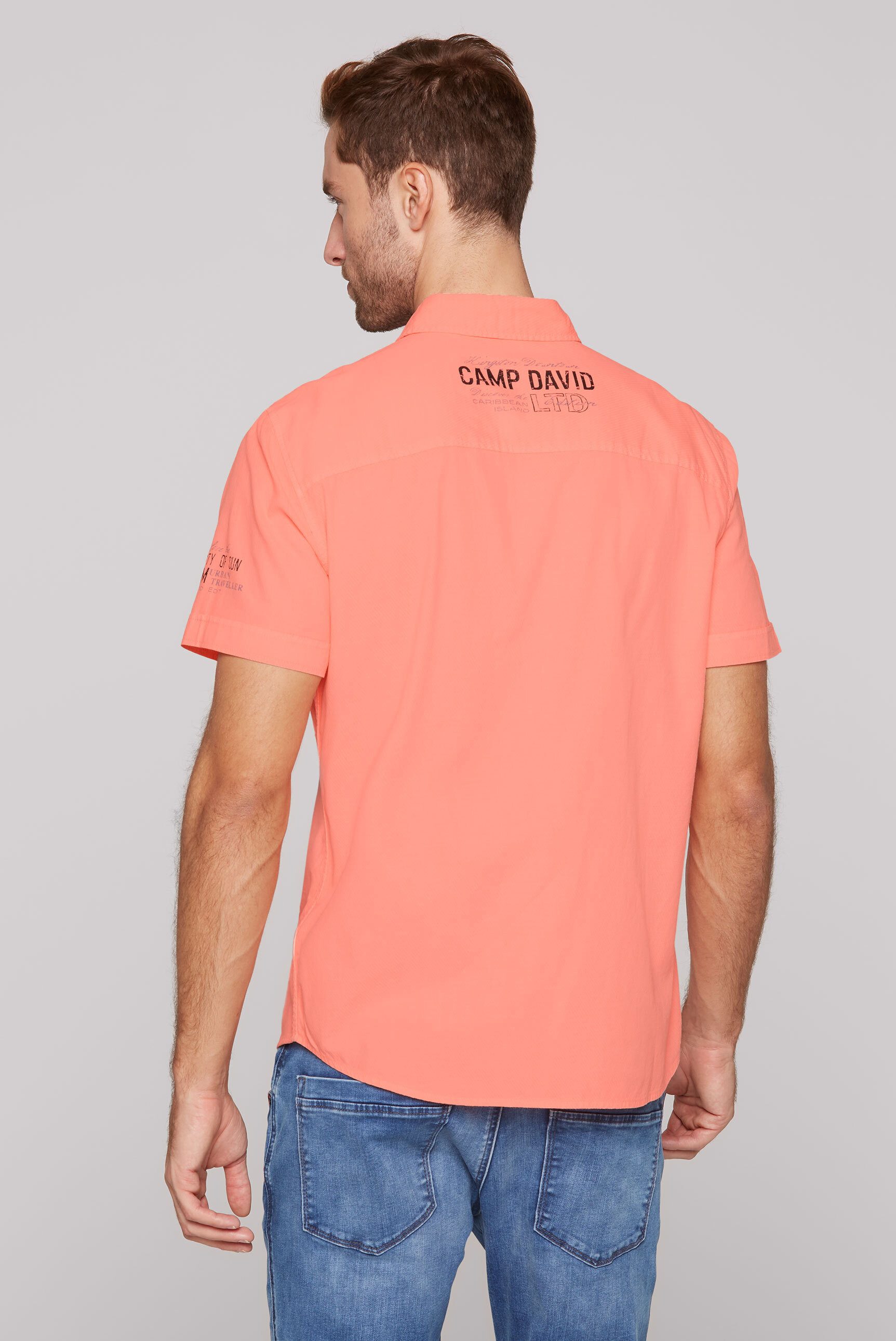 CAMP DAVID Kurzarmhemd mit Webstruktur