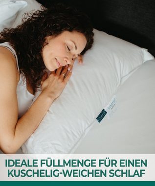 Kopfkissen, KNERST, Füllung: NanoCloudFill Technologie – 100% Polyester, ergonomisches Schlafkissen ideal für jede Schlafposition, Kissen mit eleganter, weißer Biese