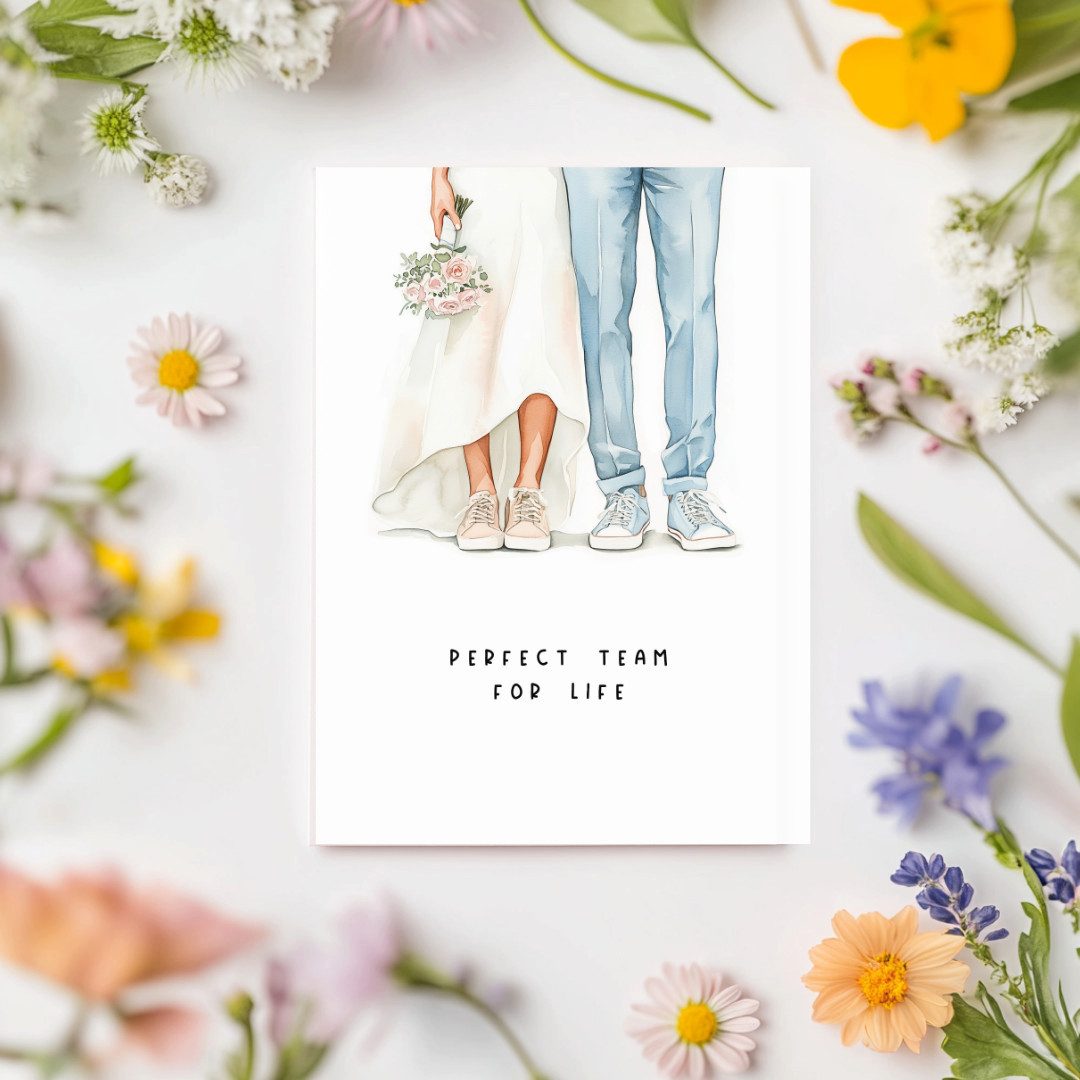 heaven+paper Hochzeitskarte Hochzeitskarte Perfect Team mit DIN B6 mit Umschlag