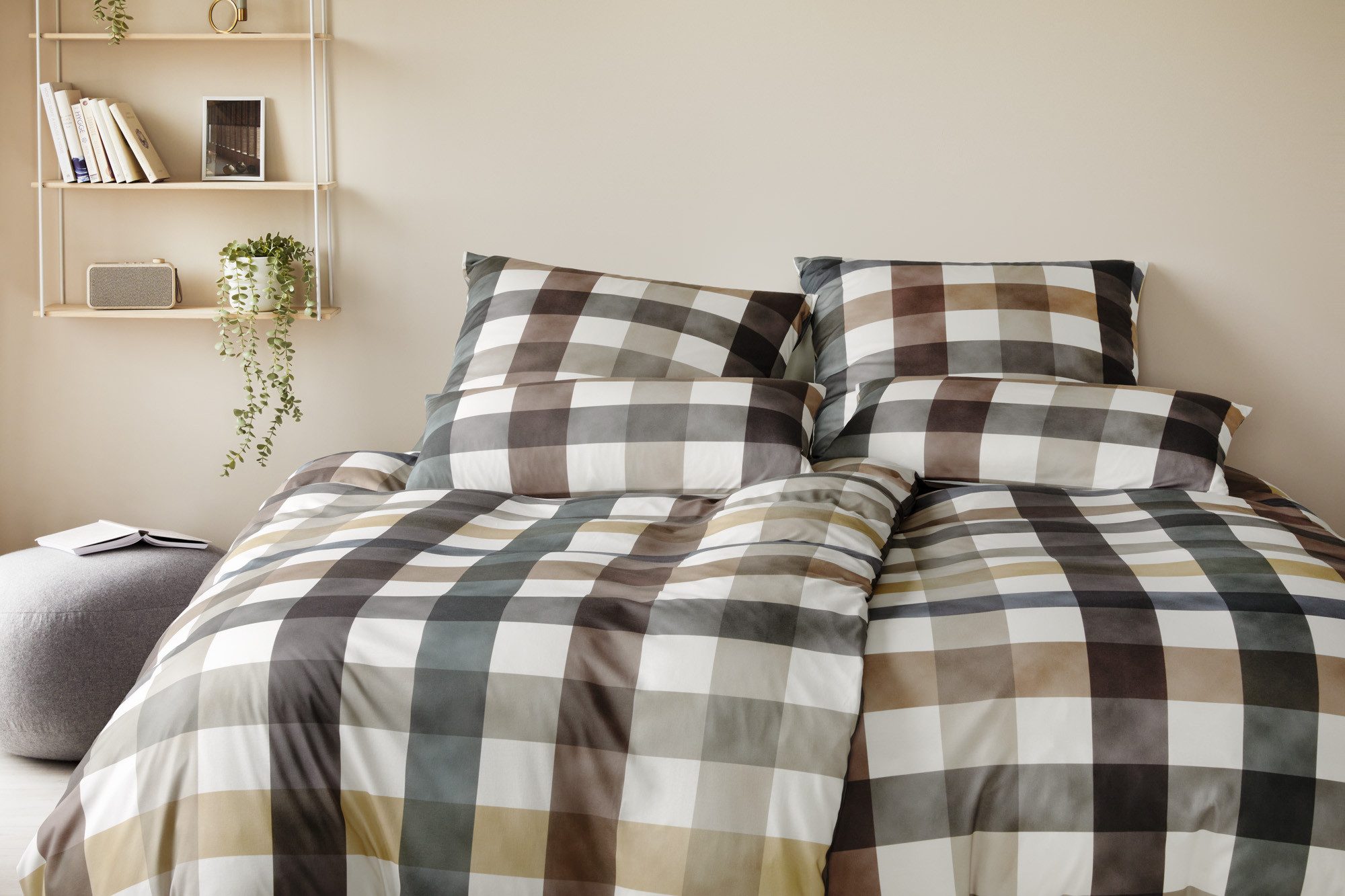 Elegante Bettwäsche Kuschel Karo, Interlock-Jersey, 2 teilig, angenehmes Hautgefühl