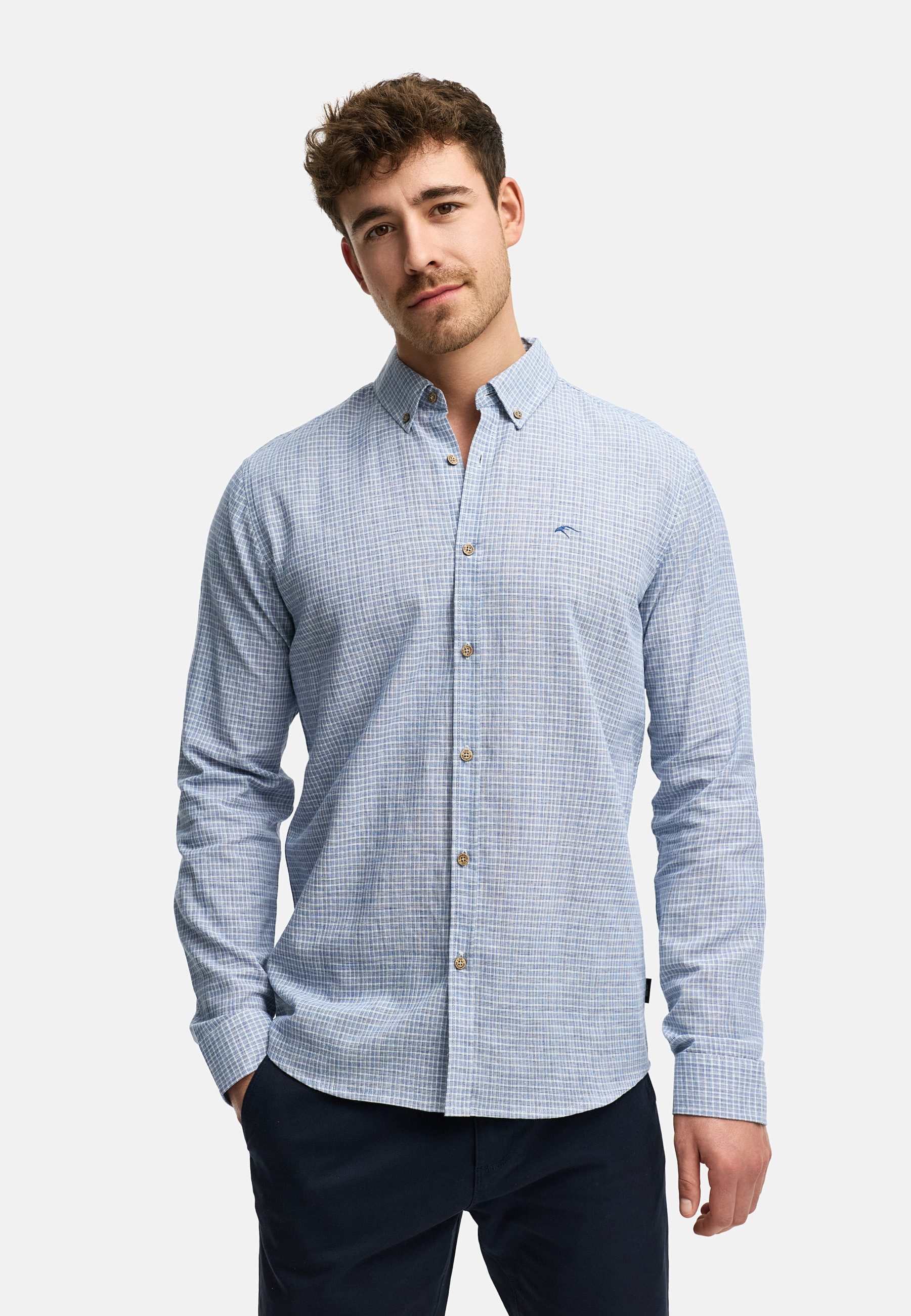 Indicode Langarmhemd Herren INTerra Herrenhemd Langarm in verschiedenen Des günstig online kaufen