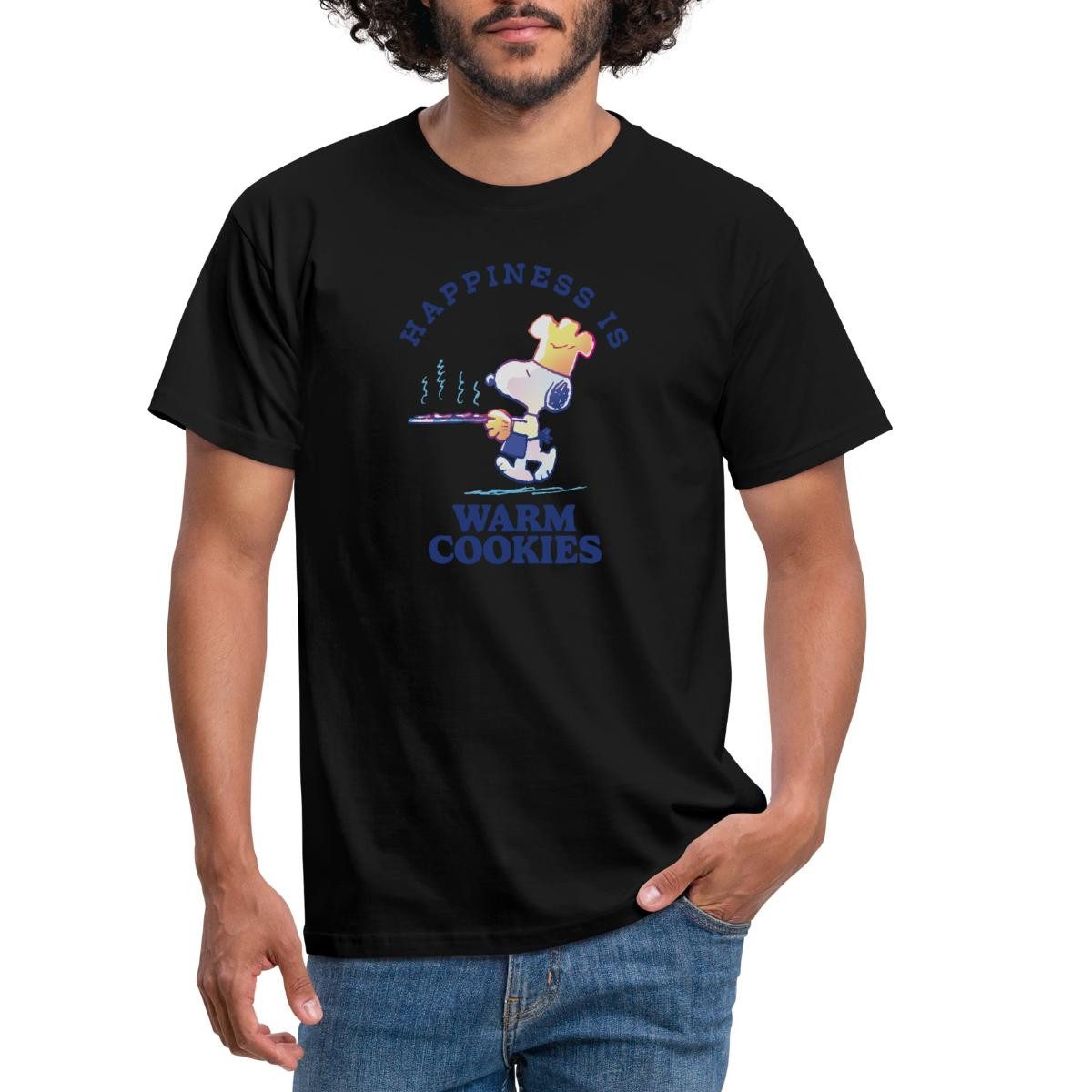 Spreadshirt T-Shirt Peanuts Snoopy Happiness Is Warm Cookies Männer T-Shirt (1-tlg)