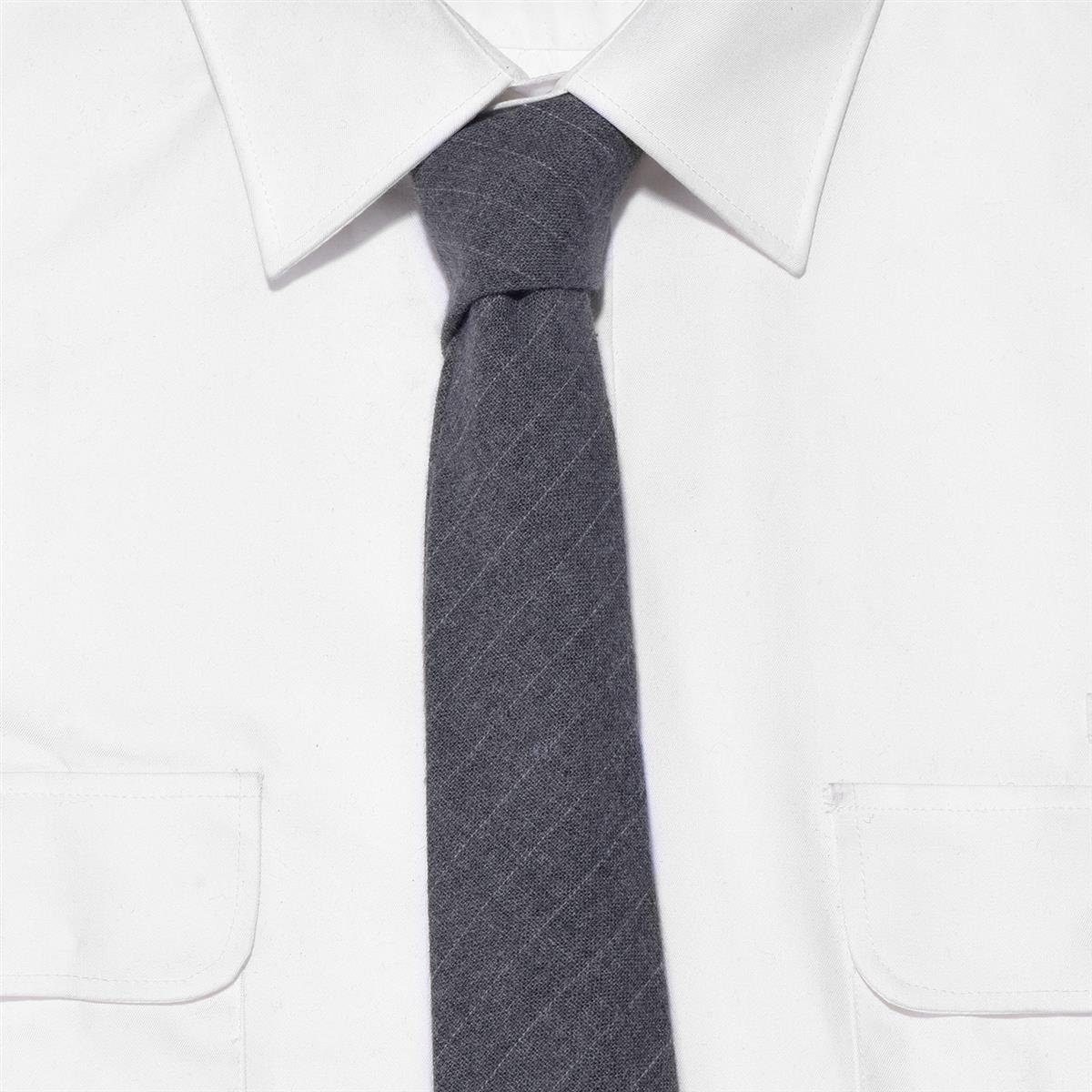 für 1-St., Streifen Herren oder oder hellgrau DonDon Veranstaltungen Karos Baumwolle, gestreift 6 mit Krawatte) festliche cm oder Büro 1x Krawatte (Packung, gestreift, Krawatte kariert