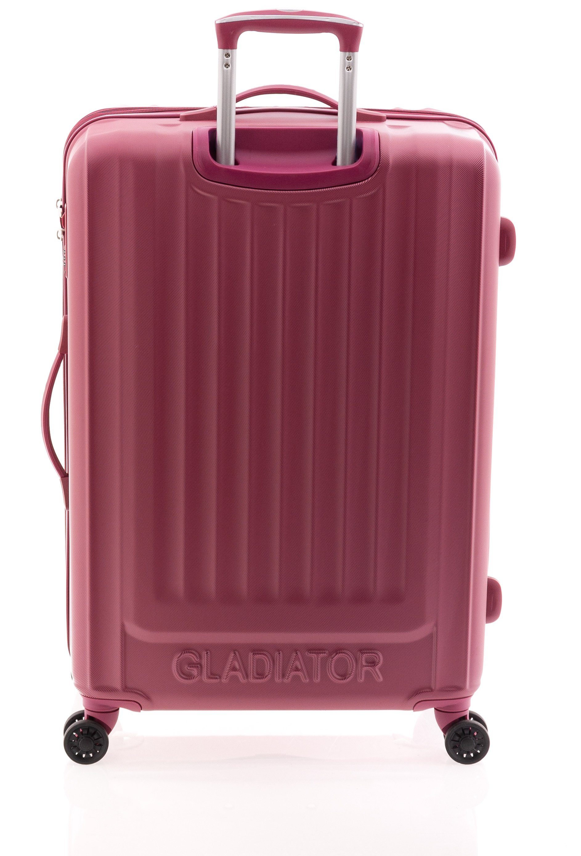 Dehnfalte, GLADIATOR 76 4 rosa GLADIATOR Trolley cm, Hartschalen-Trolley 4 Farben Rollen,