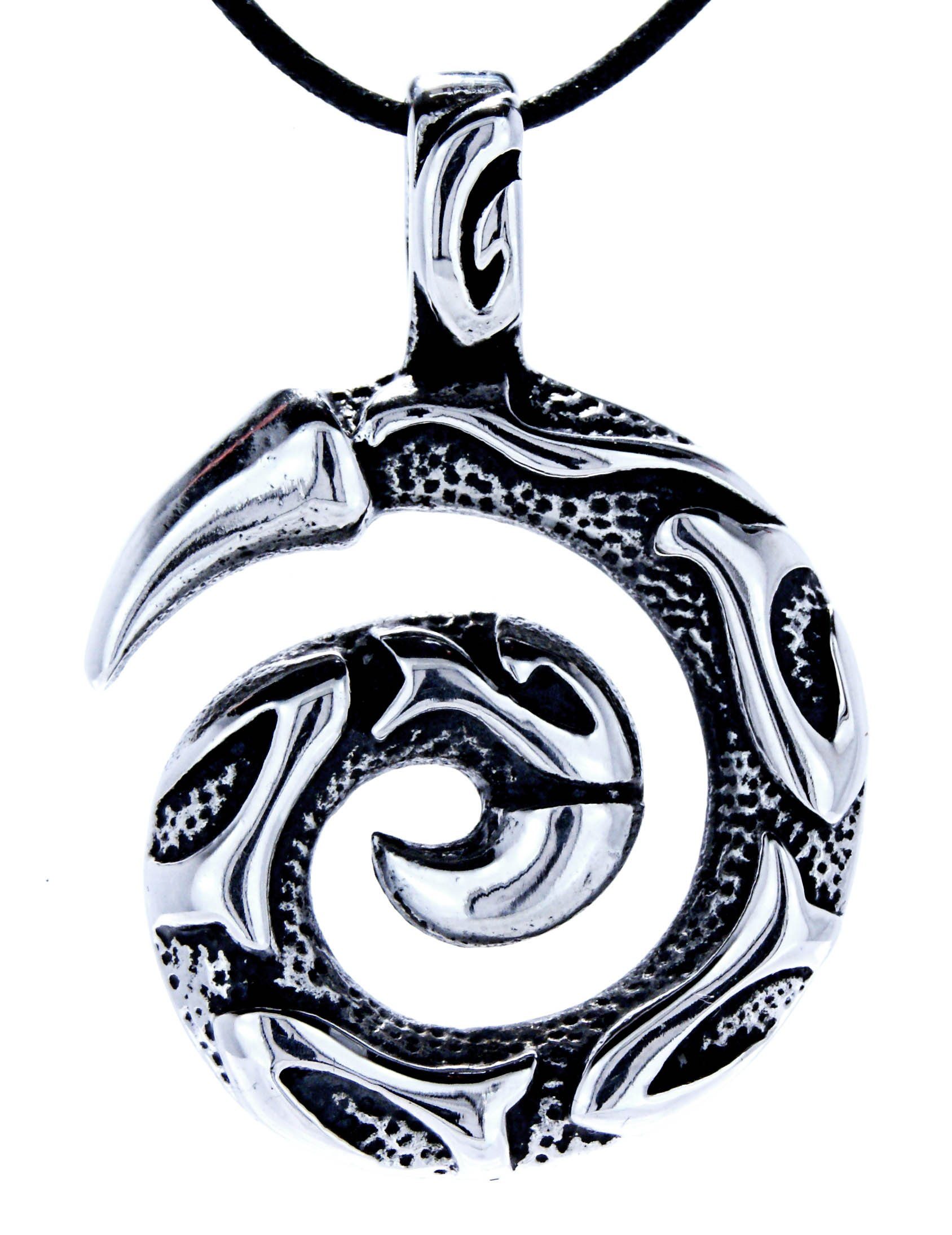 Kiss of Leather Kettenanhänger Drachen Krallen Anhänger aus Edelstahl Drachenkralle Spirale